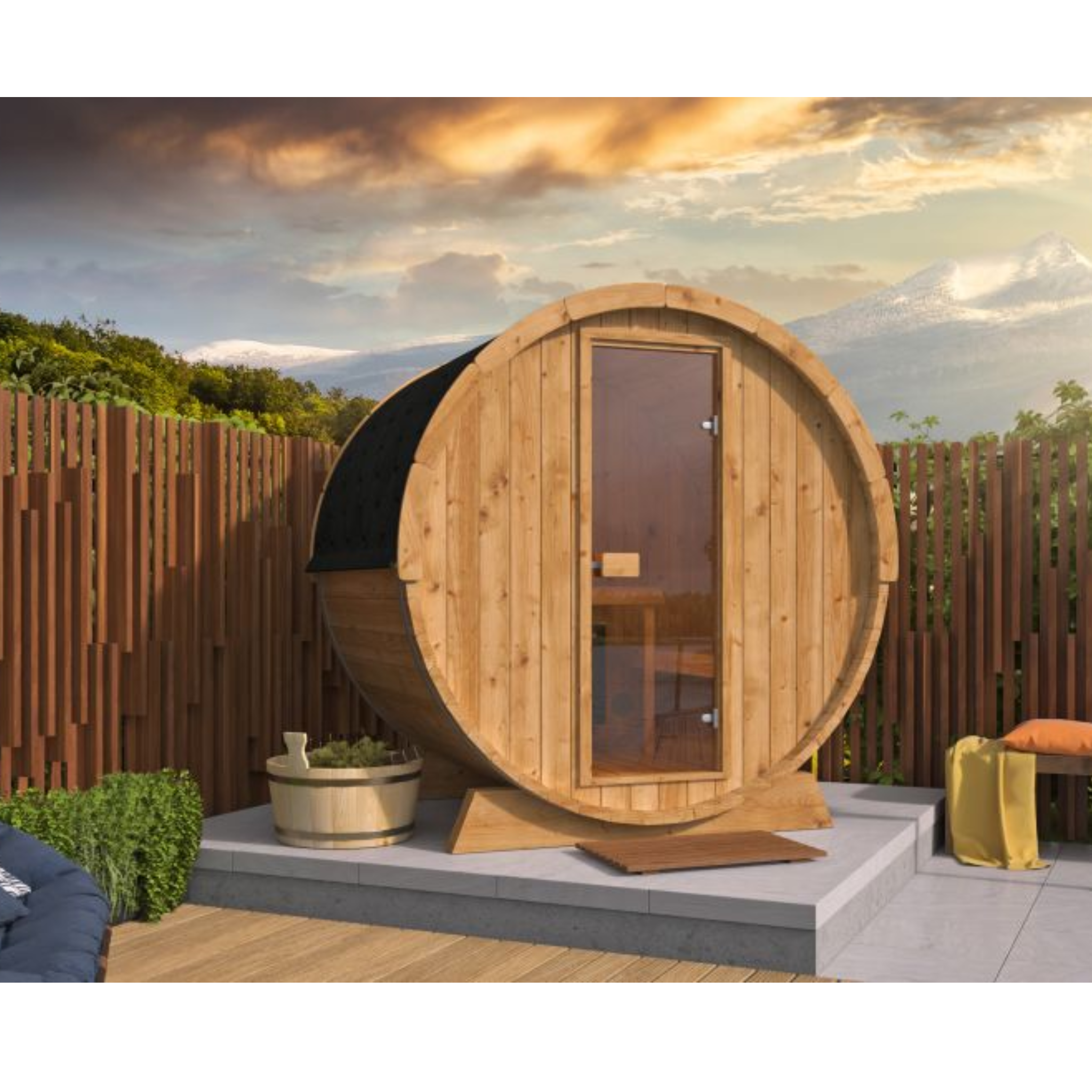 Saunabarrel Ø205 x 160 cm 42 mm Thermowood