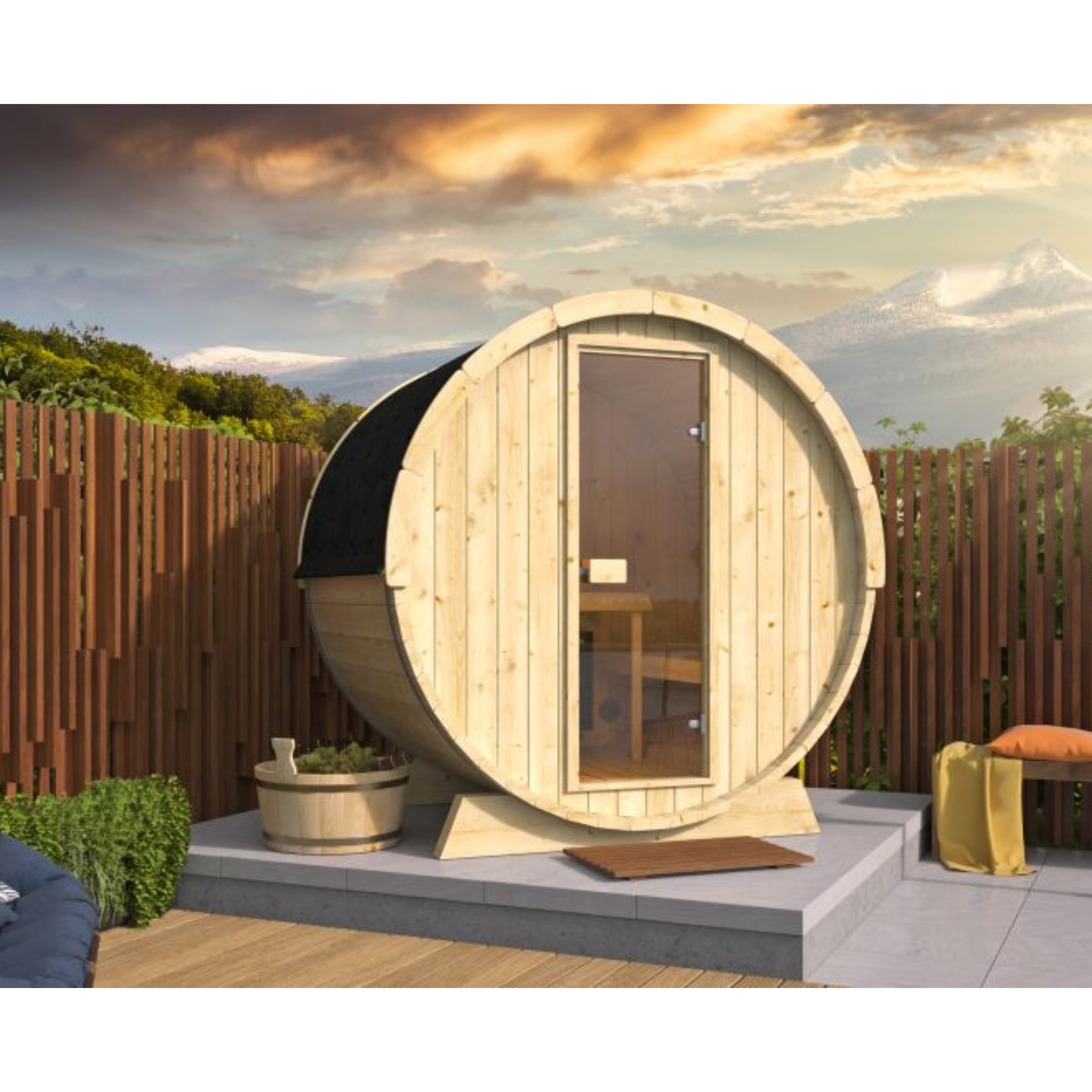 Saunabarrel Ø205 x 160 cm 38 mm onbehandeld vuren