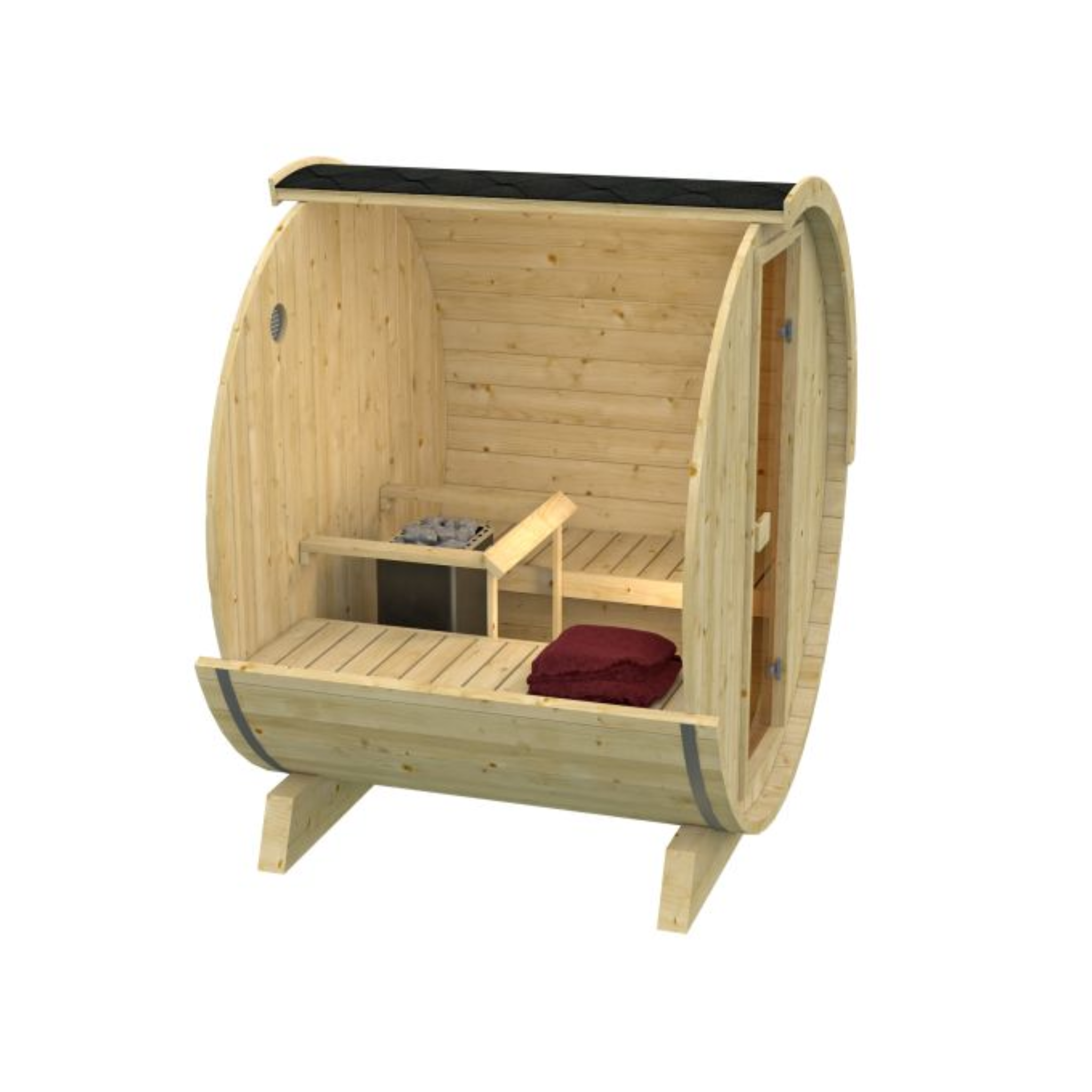 Saunabarrel Ø205 x 160 cm 38 mm onbehandeld vuren