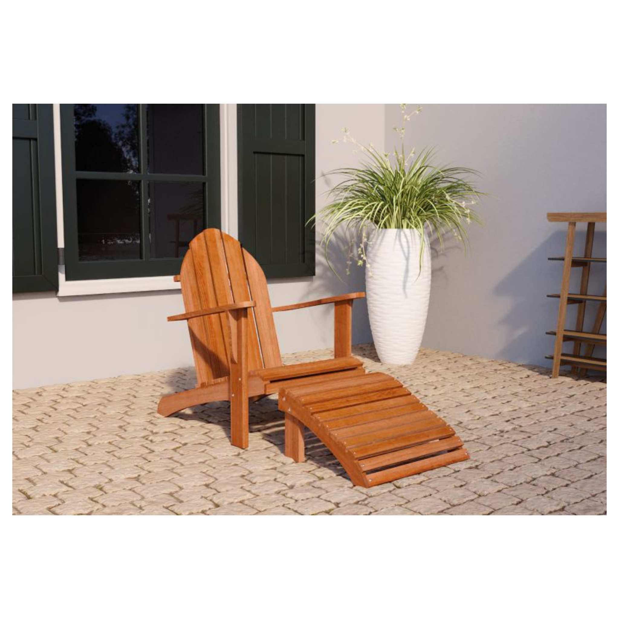 Hardhouten voetenbankje Relax - behorend bij stoel Relax