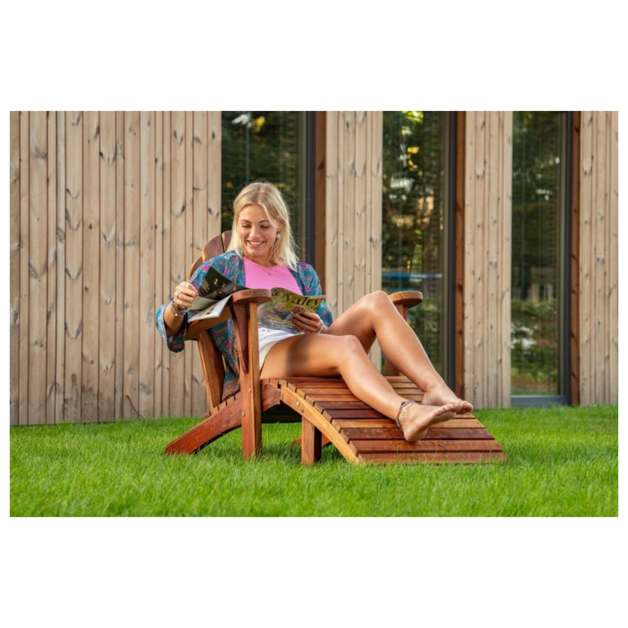 Hardhouten voetenbankje Relax - behorend bij stoel Relax