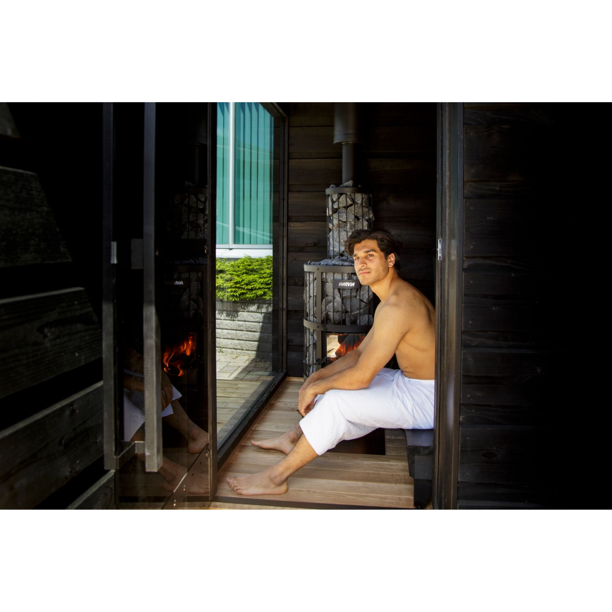 Legend sauna met houtkachel