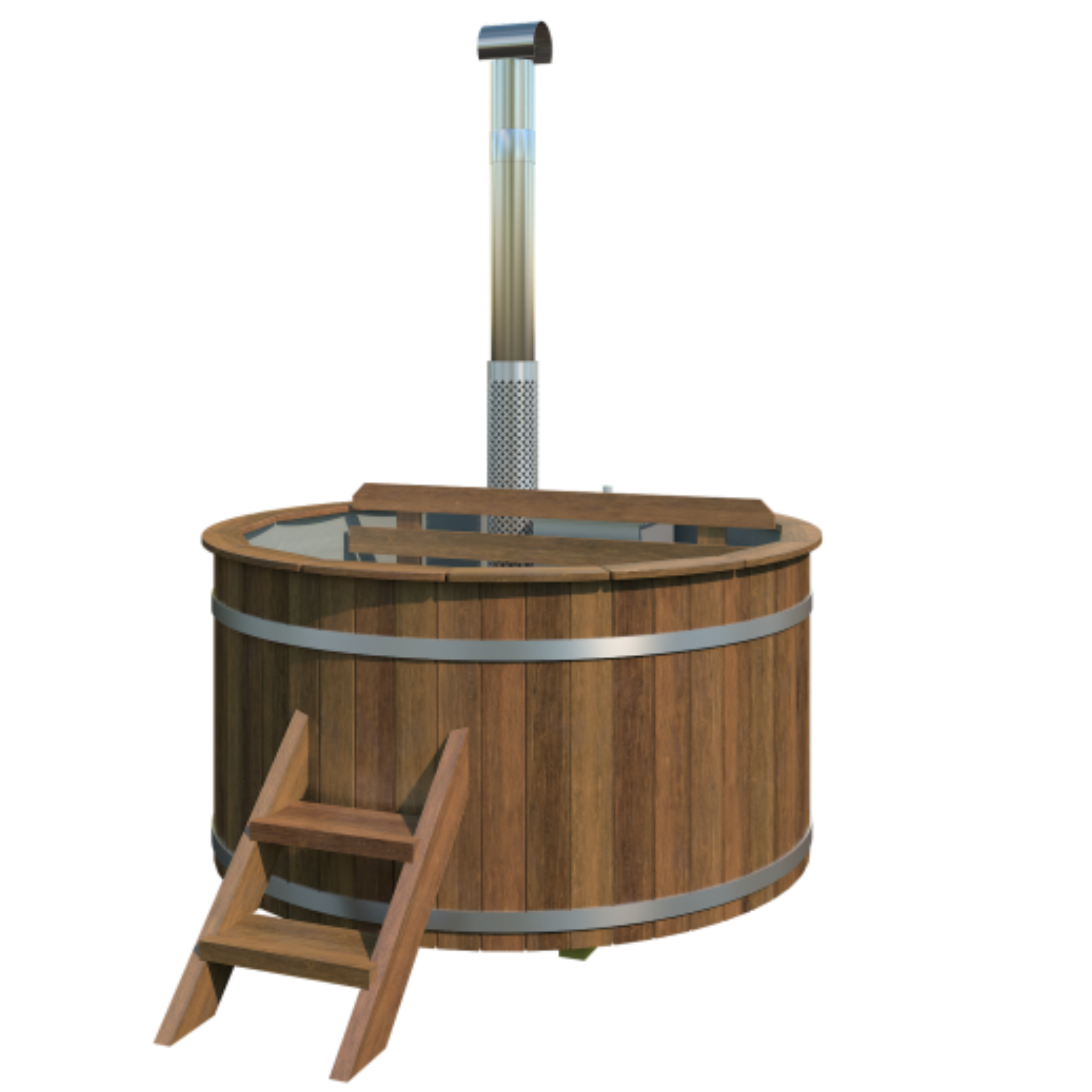 Hottub met RVS kachel Ø180 cm Thermowood