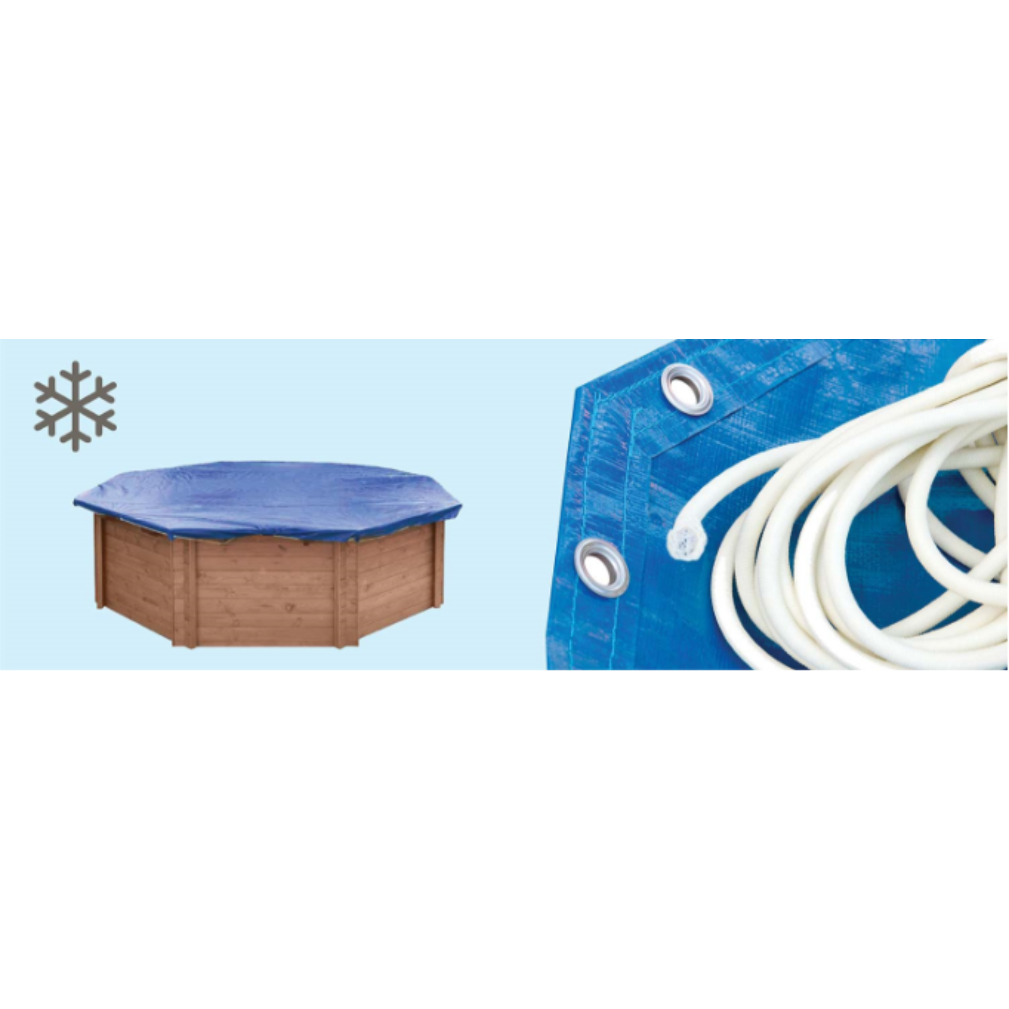 Luxe houten zwembad winterafdekhoes Playa Forti 834 x 492 x 138 cm