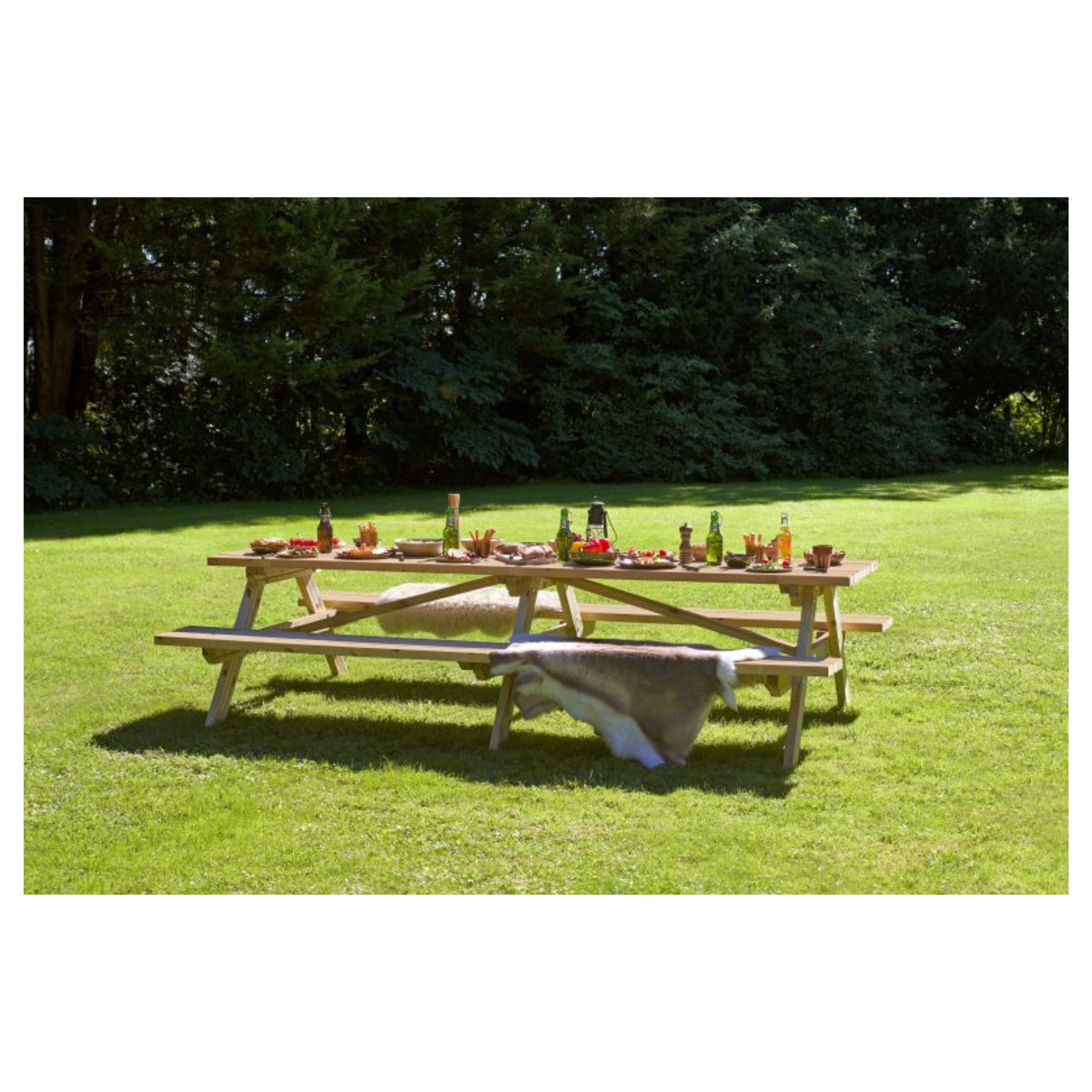 Picknicktafel Superieur 300 cm vuren gedroogd, groen geïmpregneerd