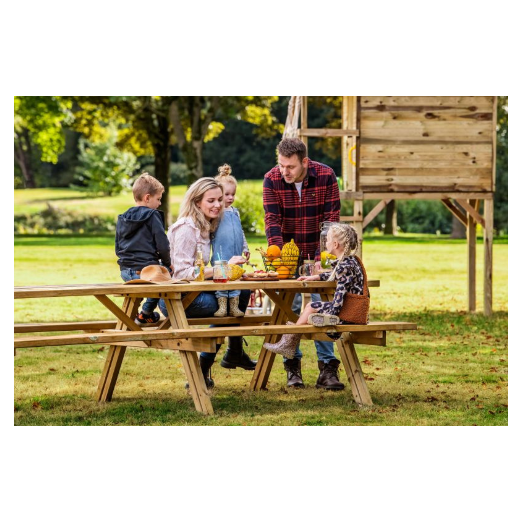 Picknicktafel Superieur 300 cm vuren gedroogd, groen geïmpregneerd