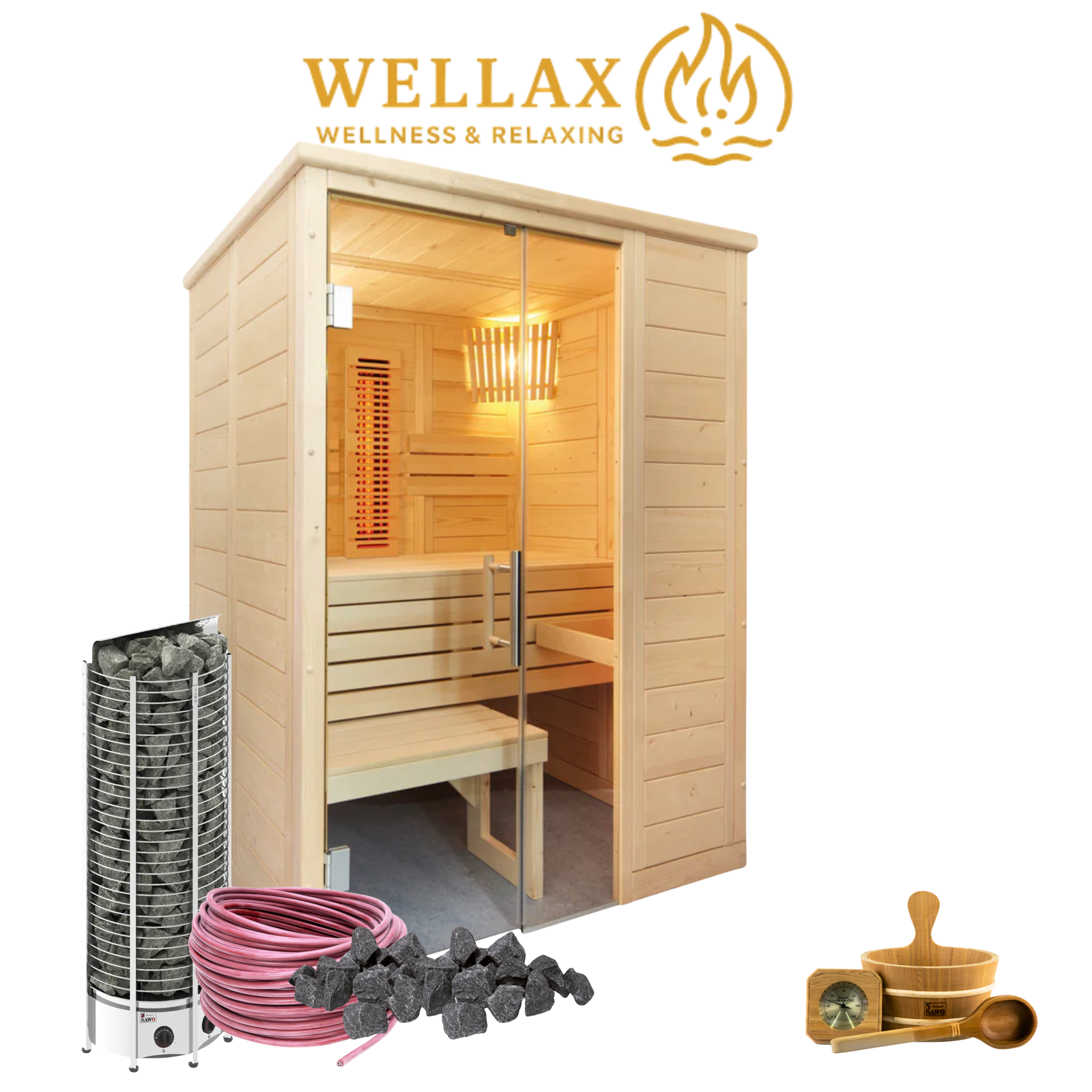 Sauna Alaska Mini Infra Plus Bundel