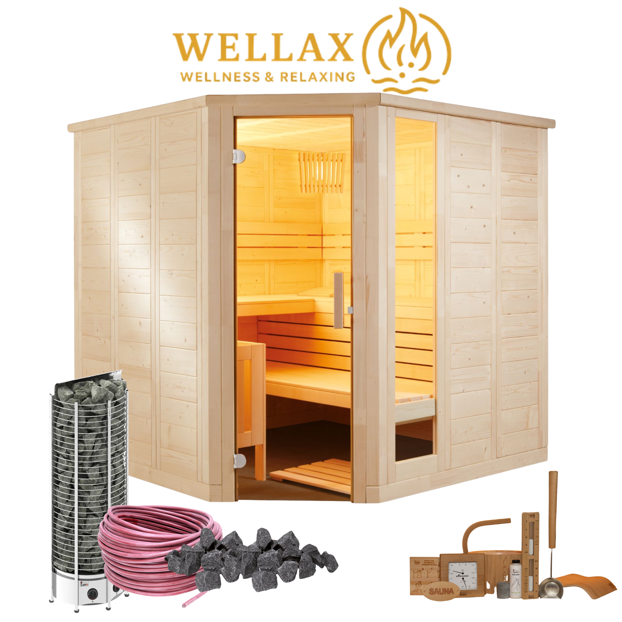 Sauna Komfort Corner Large Bundel