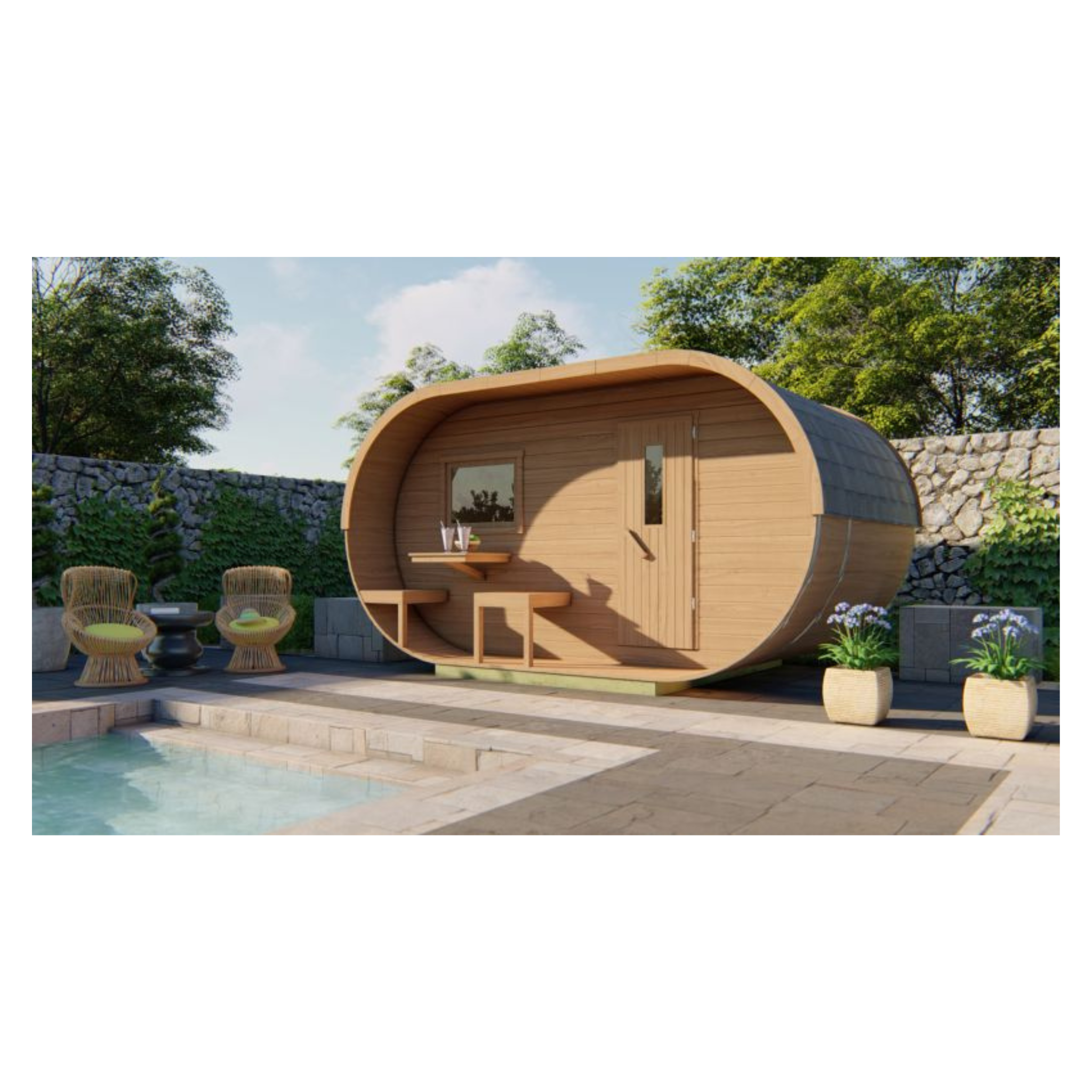 Sauna Oval 38 mm onbehandeld
