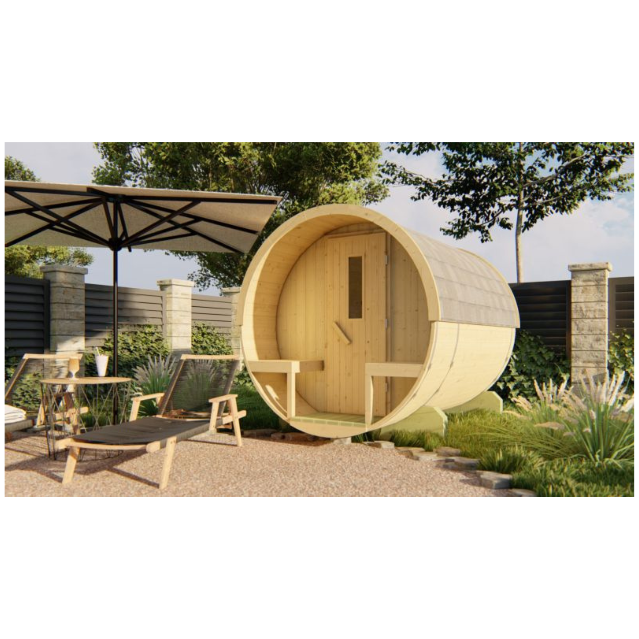 Saunabarrel Ø205 x 250 cm 38 mm onbehandeld vuren