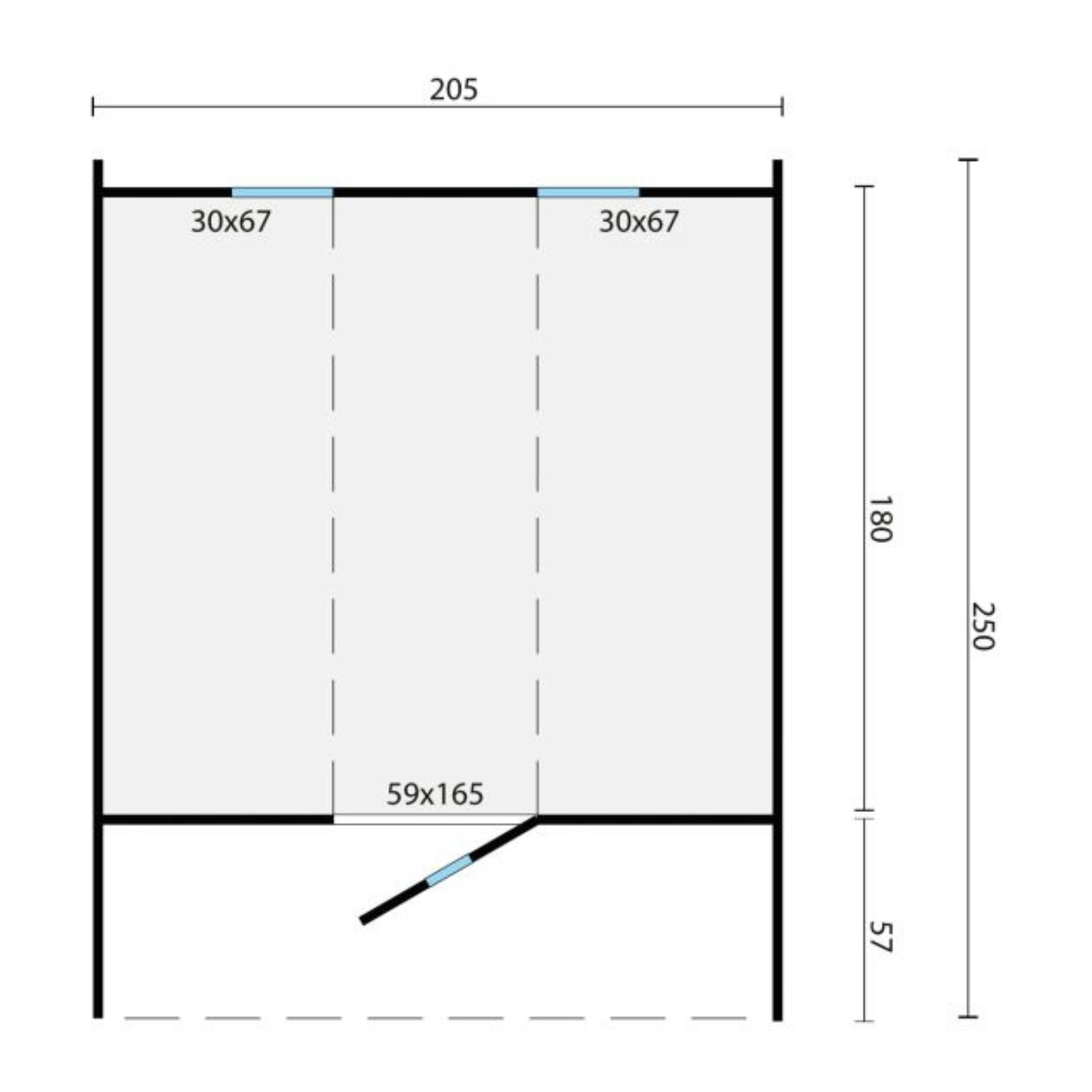 Saunabarrel Ø205 x 250 cm 38 mm onbehandeld vuren