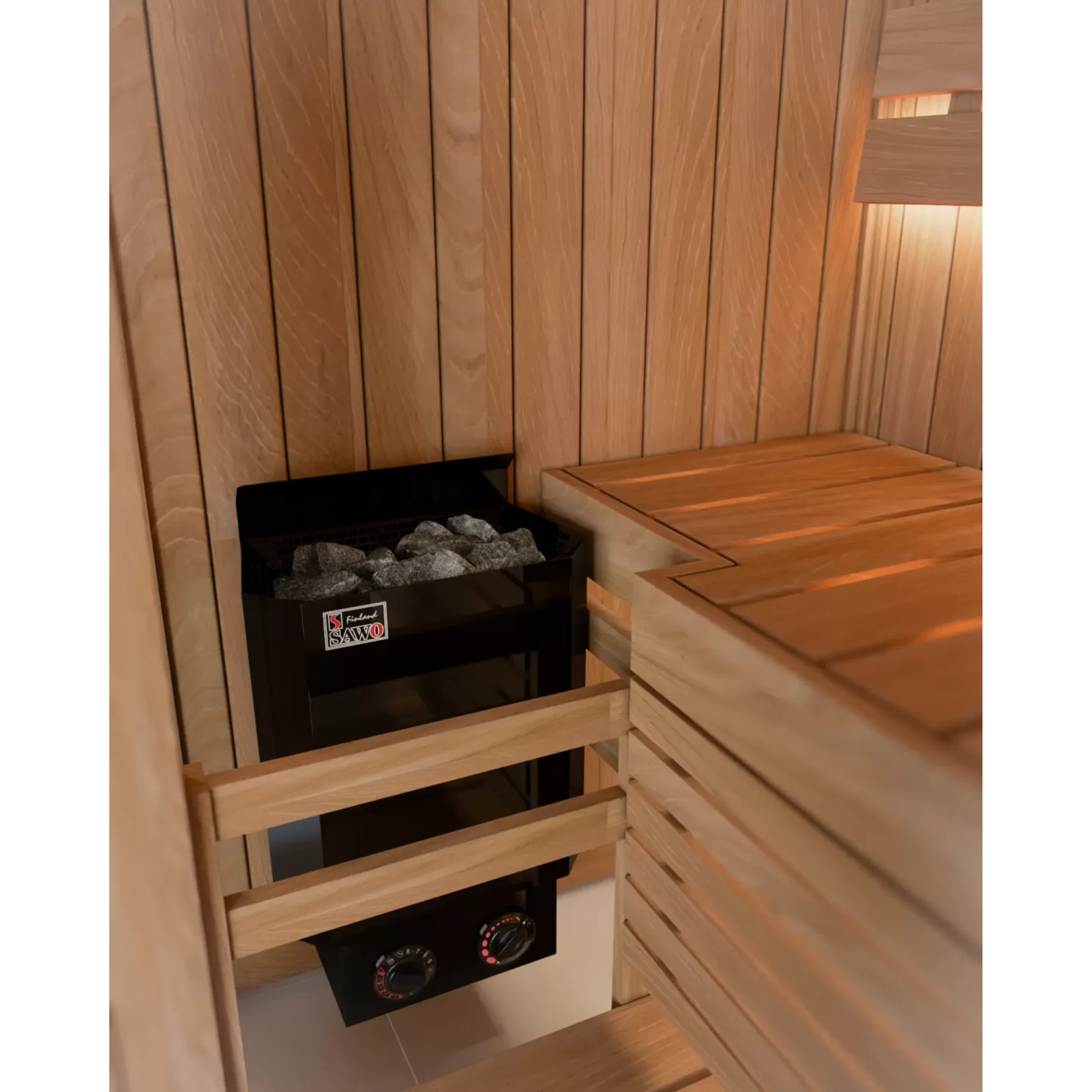 Saunakachel Nordex Mini Zwart 3.6 kW int. Besturing