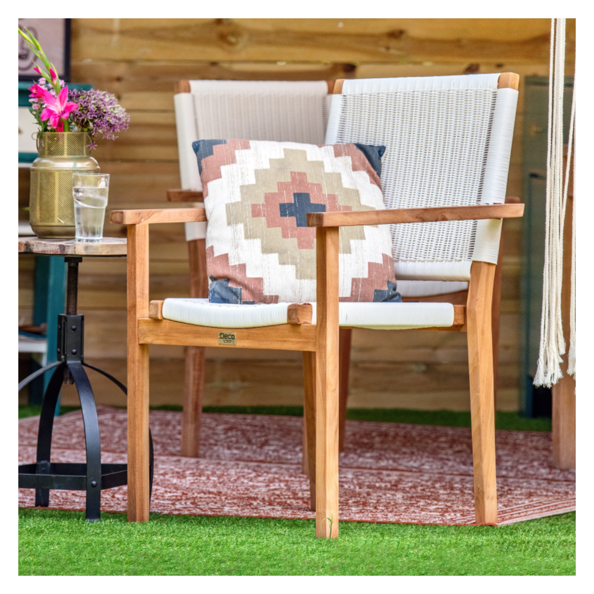 Teak tuinstoel Riau (set van 2 stoelen)