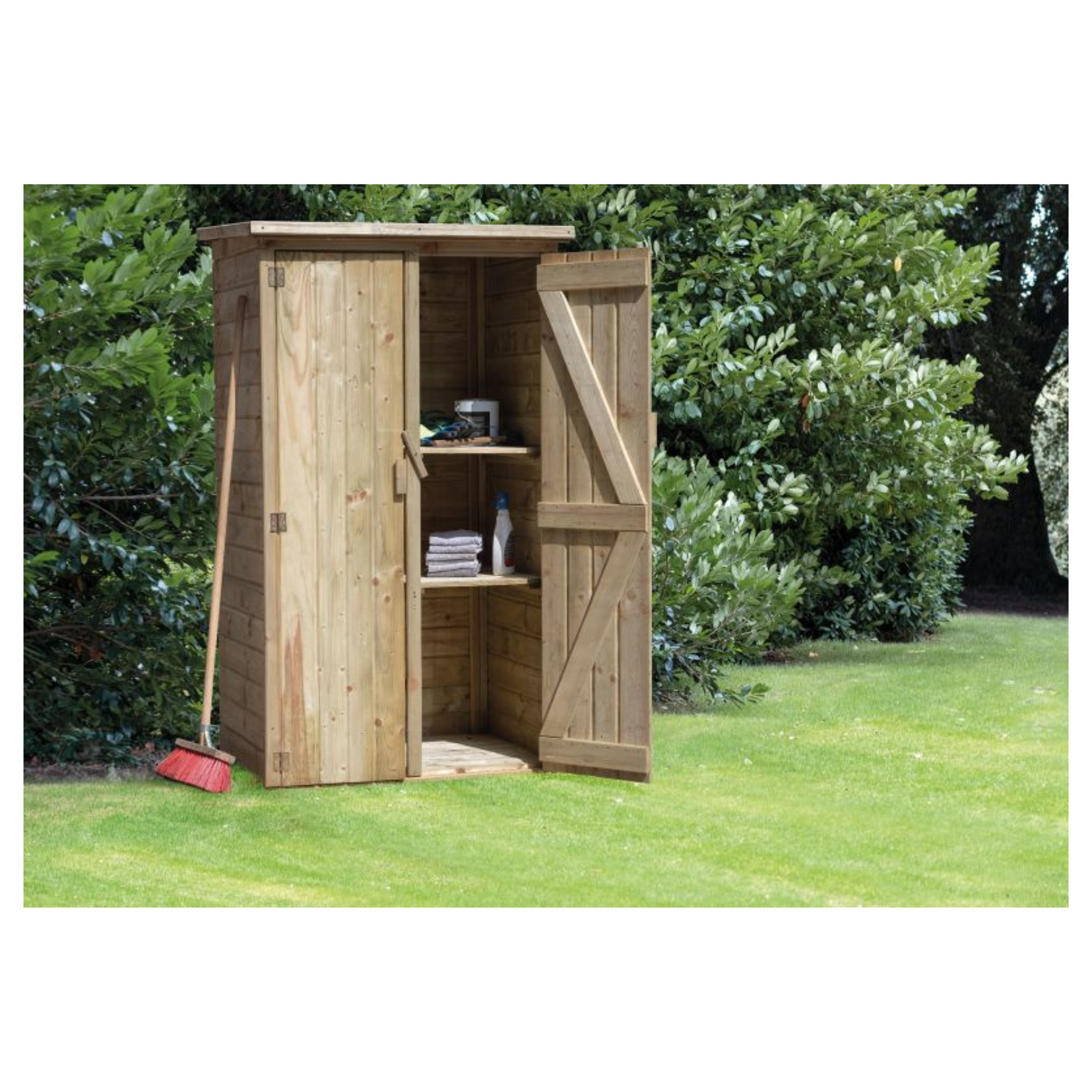 Tuinkast Vaals vuren groen geïmpregneerd incl. dakleer