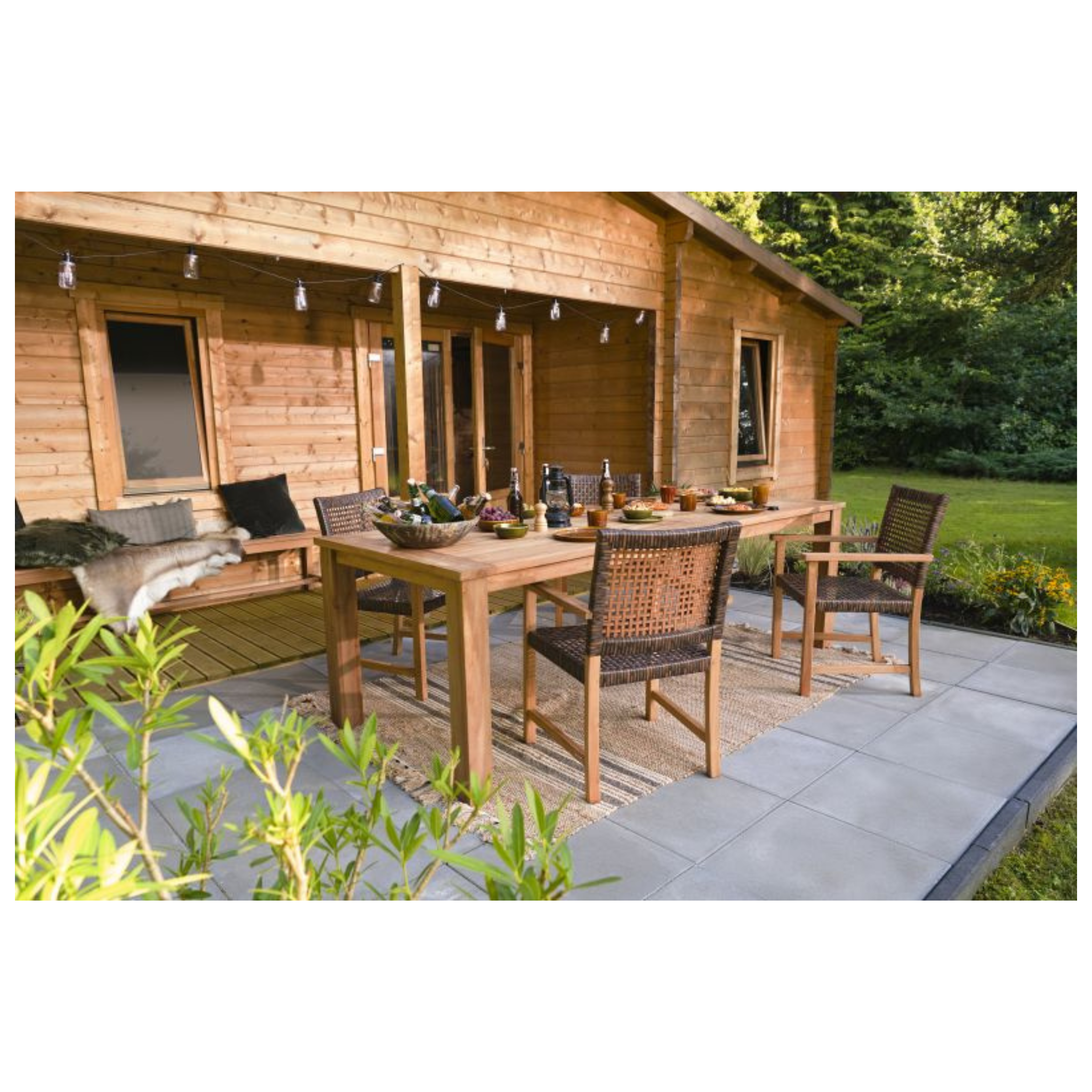 Tuintafel teak 250 x 100 cm solide modern