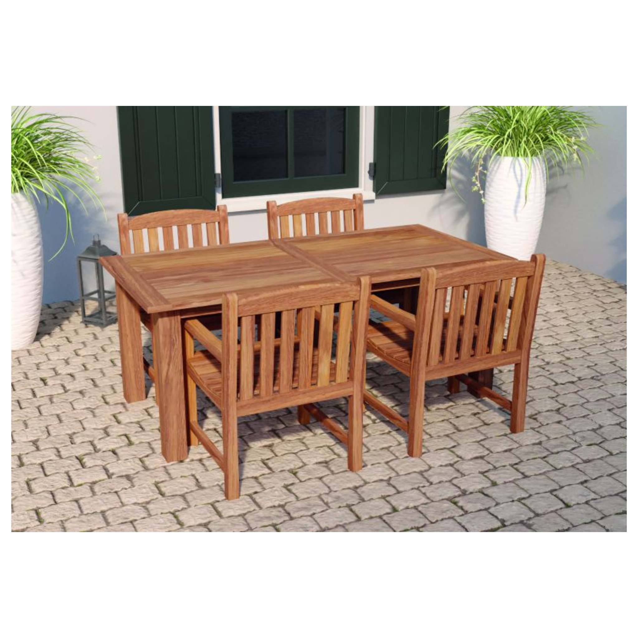 Tuintafel teak 250 x 100 cm solide modern