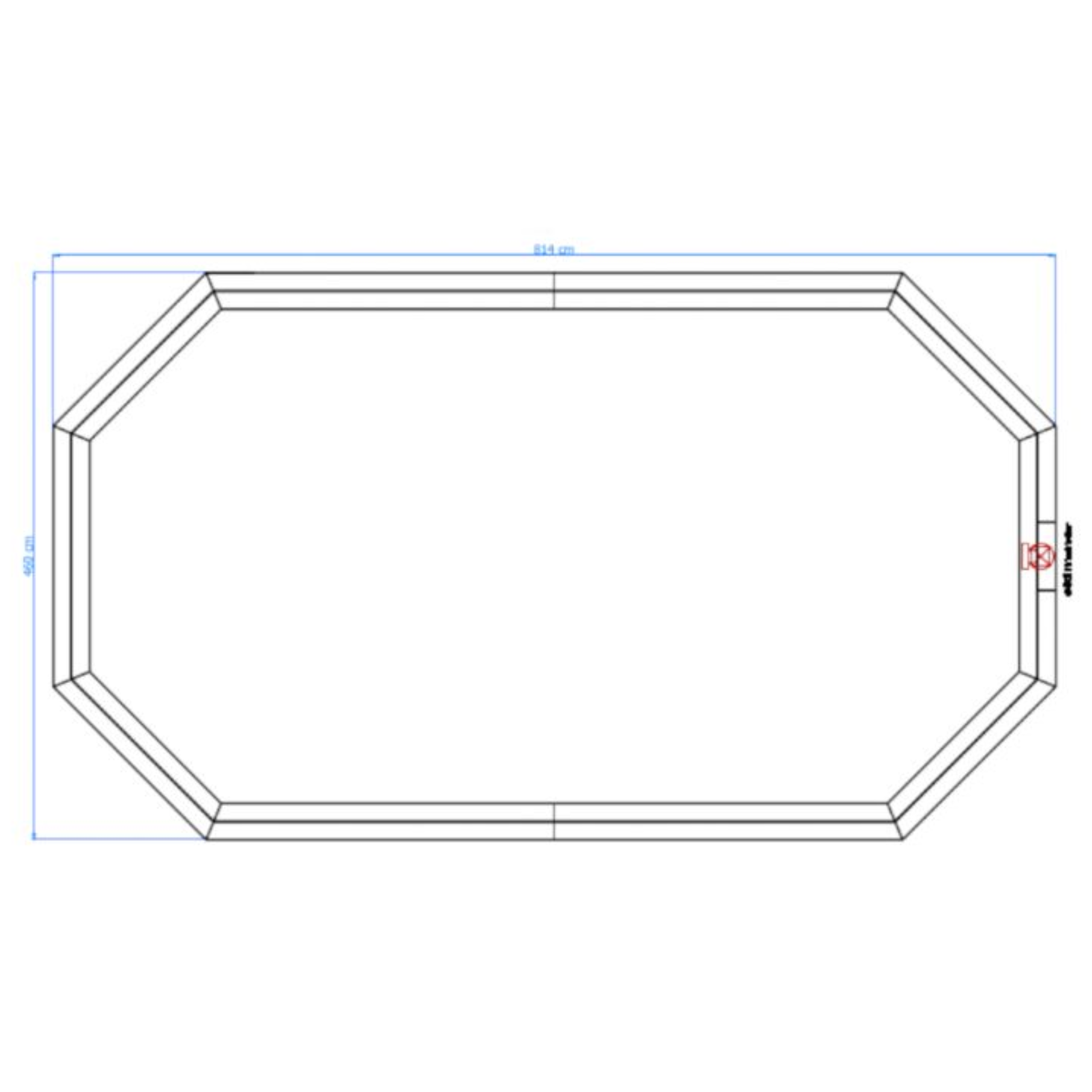Luxe houten zwembad Cas Abou 814 x 460 x 138 cm