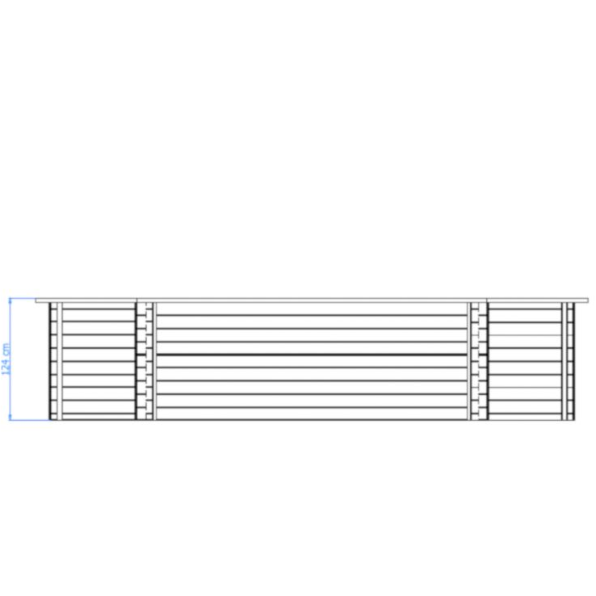 Luxe houten zwembad Daaibooi Beach 563 x 352 x 124 cm