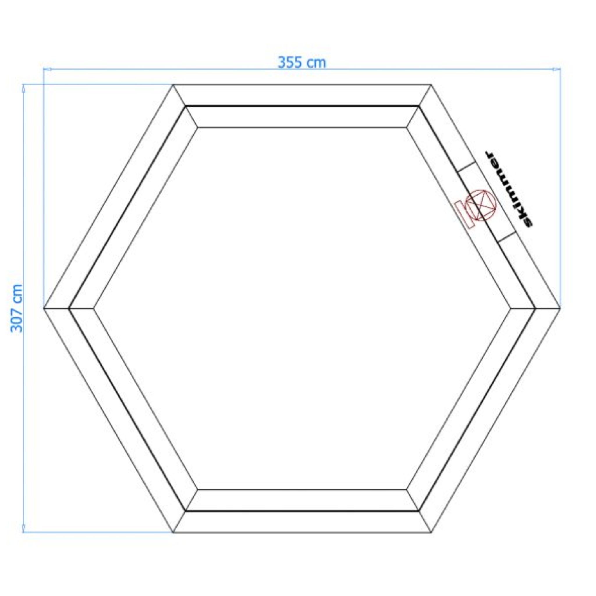 Luxe houten zwembad Mambo Beach 355 x 307 x 116 cm