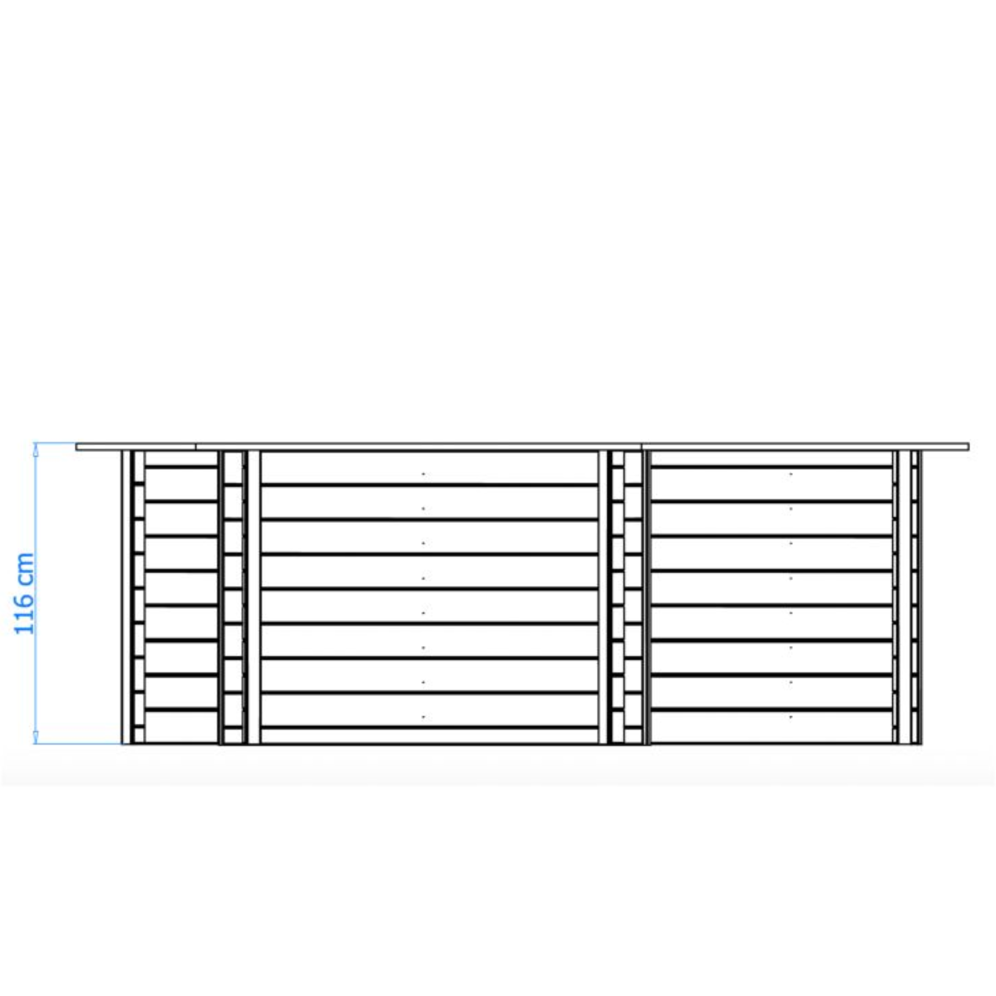 Luxe houten zwembad Mambo Beach 355 x 307 x 116 cm