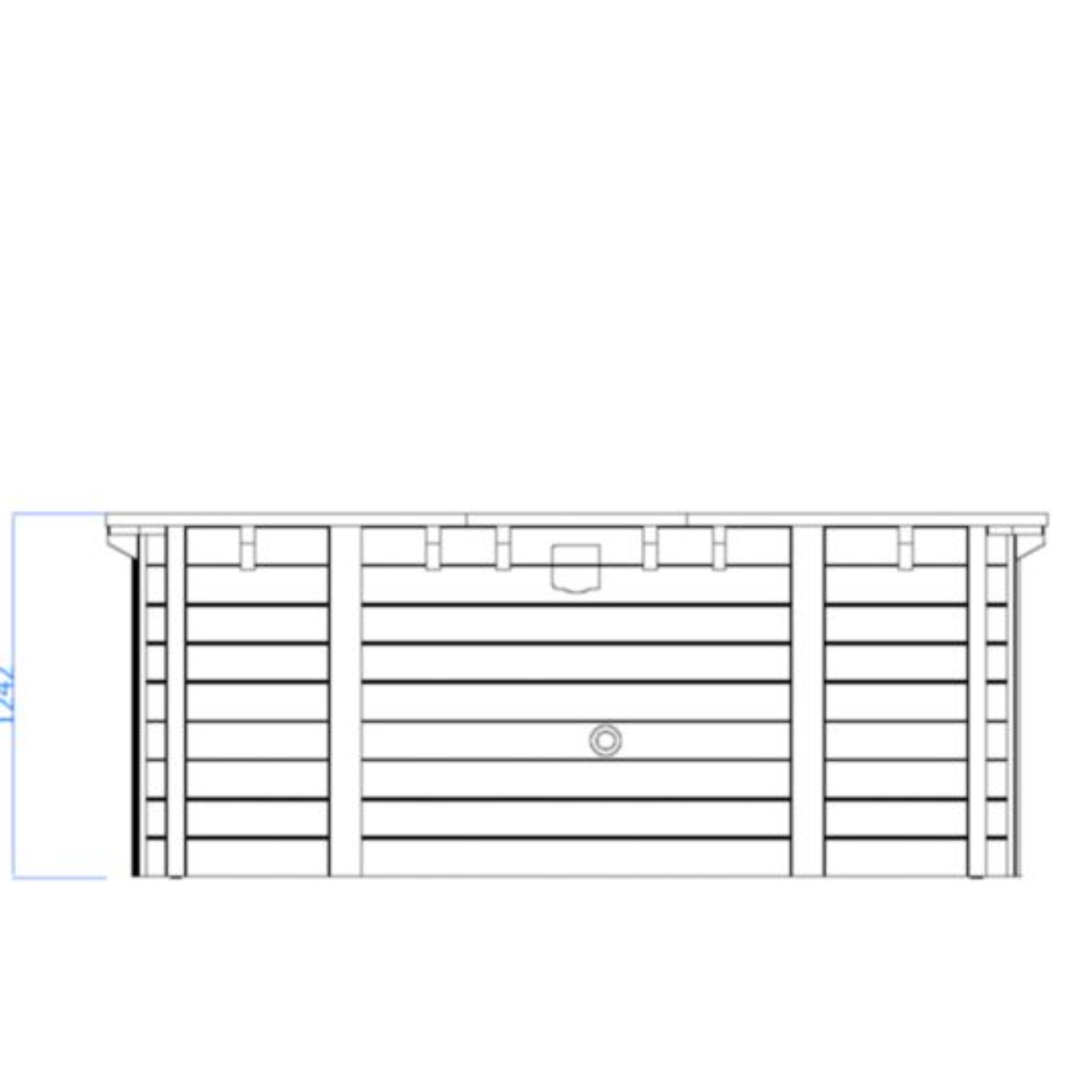 Luxe houten zwembad Santa Cruz 502 x 322 x 124 cm