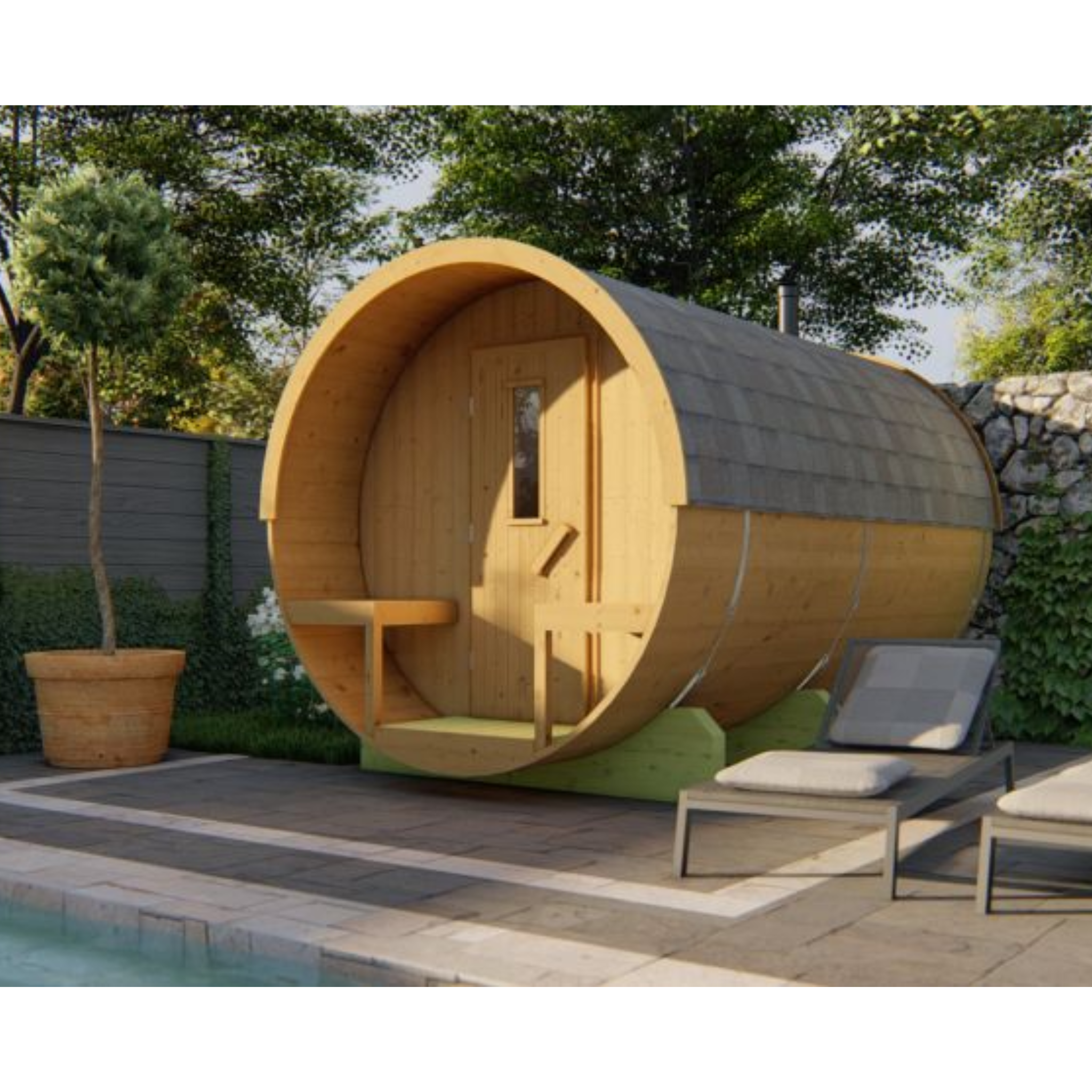 Saunabarrel Ø205 x 350 cm 42 mm Thermowood