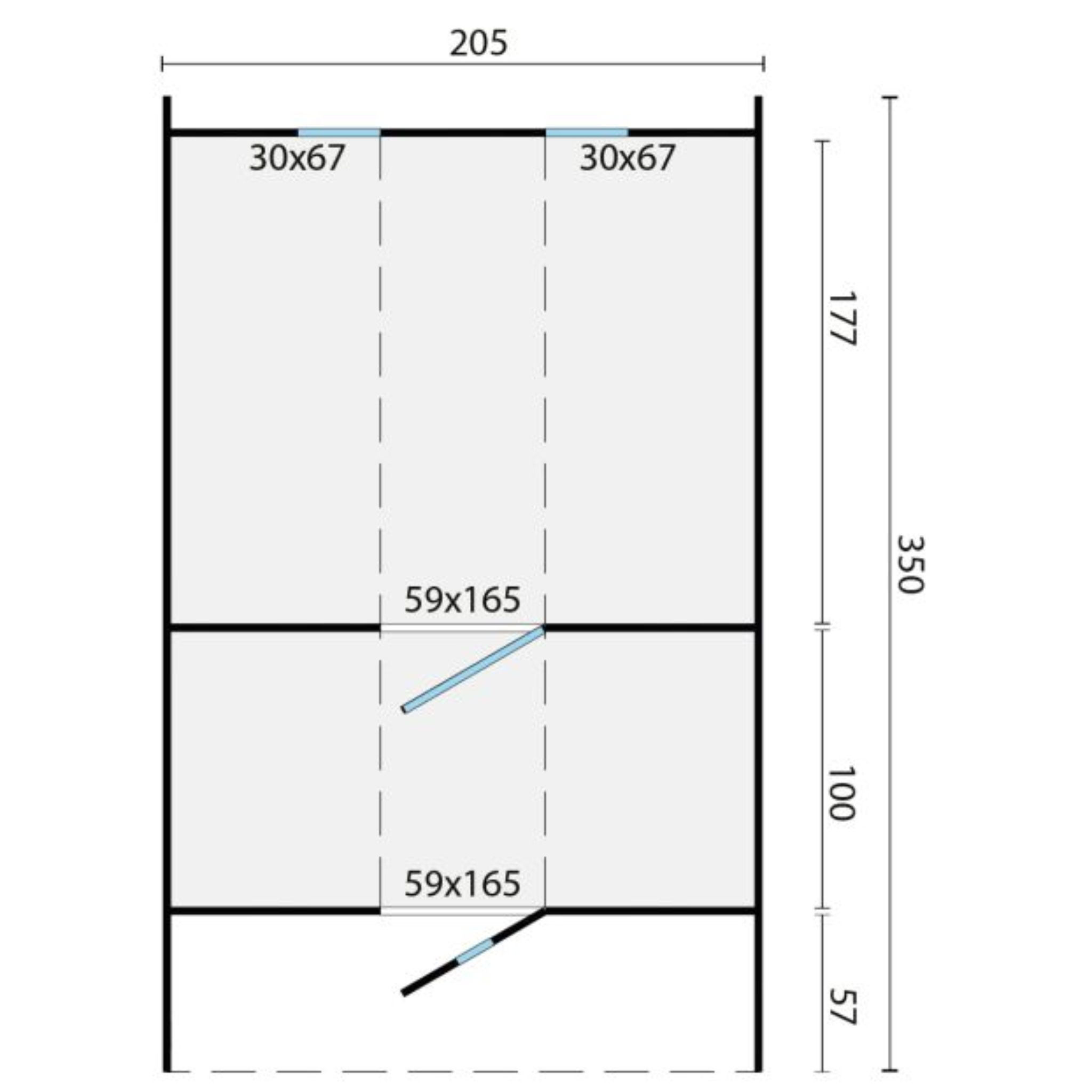 Saunabarrel Ø205 x 350 cm 42 mm Thermowood