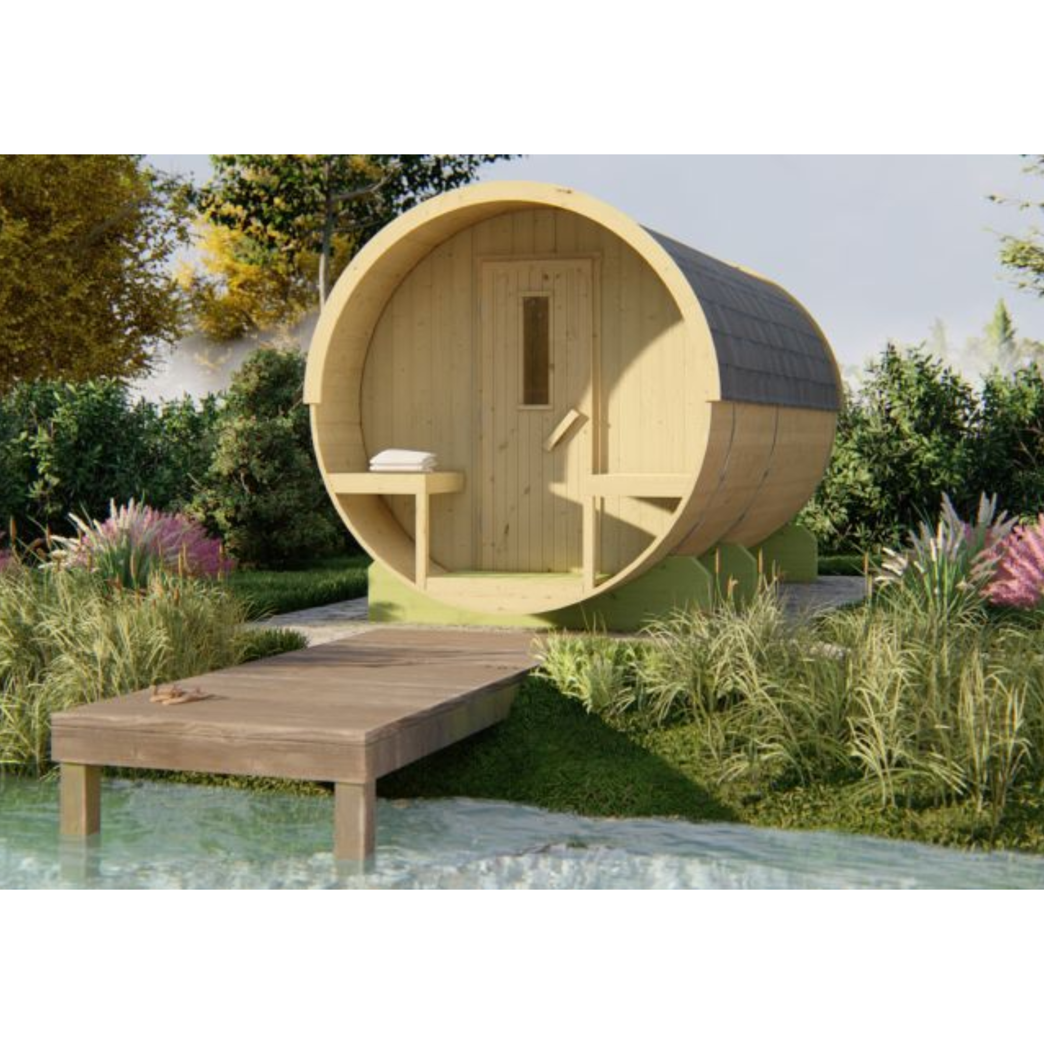 Saunabarrel Ø205 x 400 cm 38 mm onbehandeld vuren