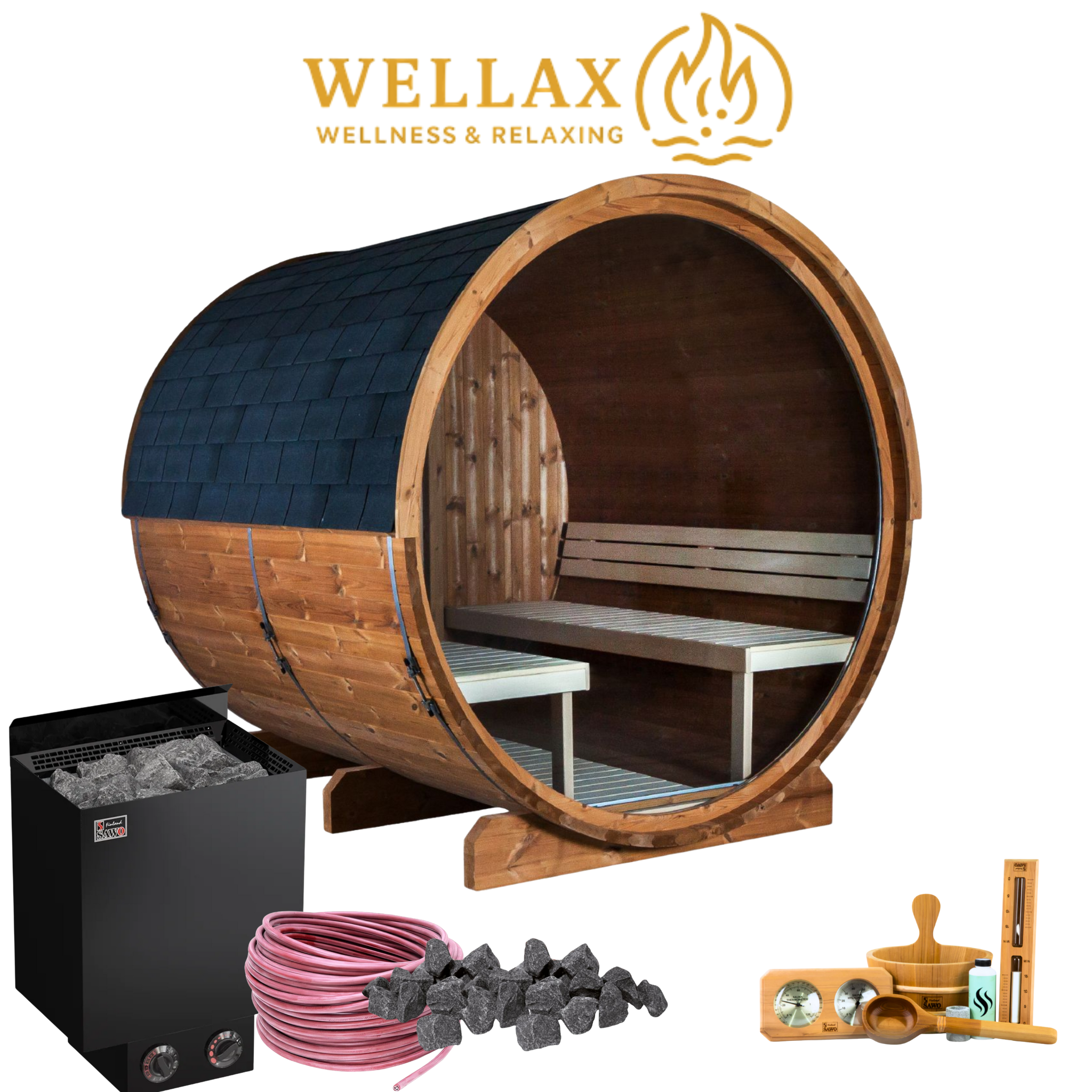 Barrelsauna Kaski 220 View Bundel