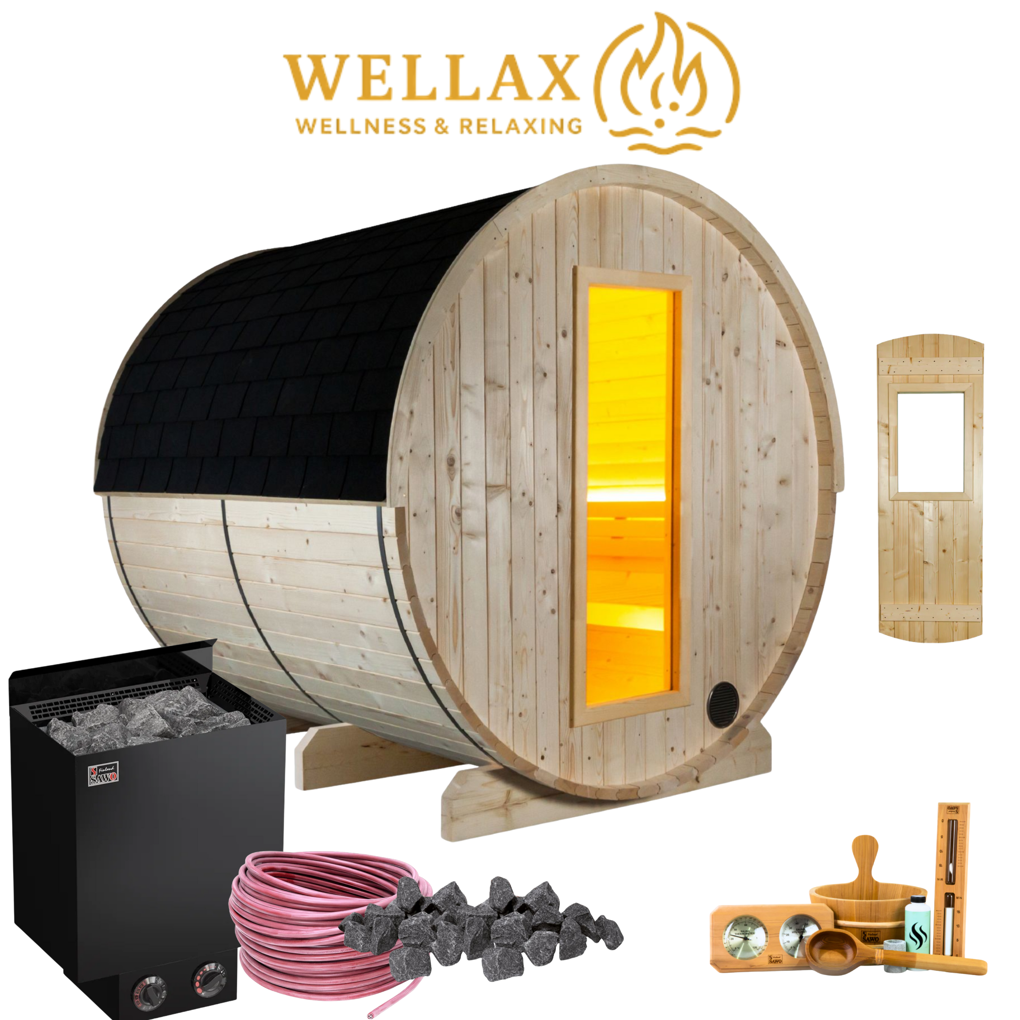 Barrelsauna Kuusi 240 Canopy Bundel