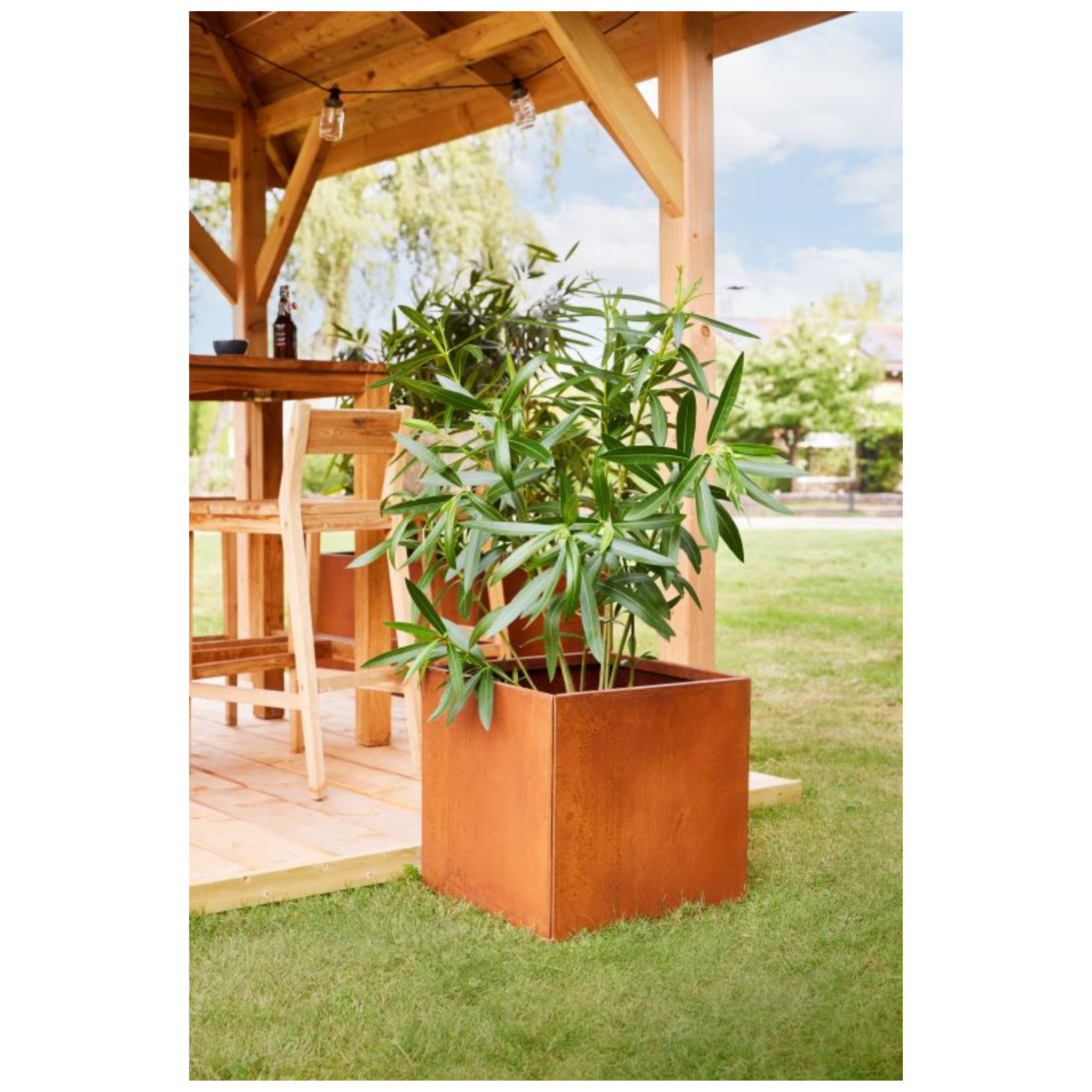 Bloembak cortenstaal Hudson 50 x 50 x 50 cm