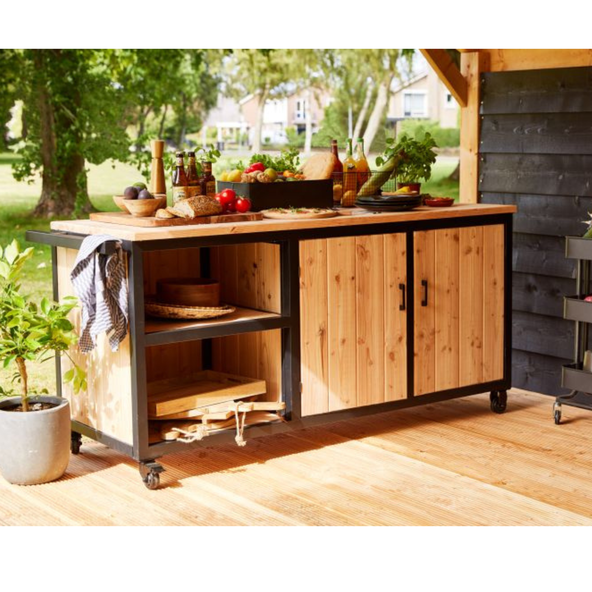 Buitenkeuken Acero douglas/staal 180 cm