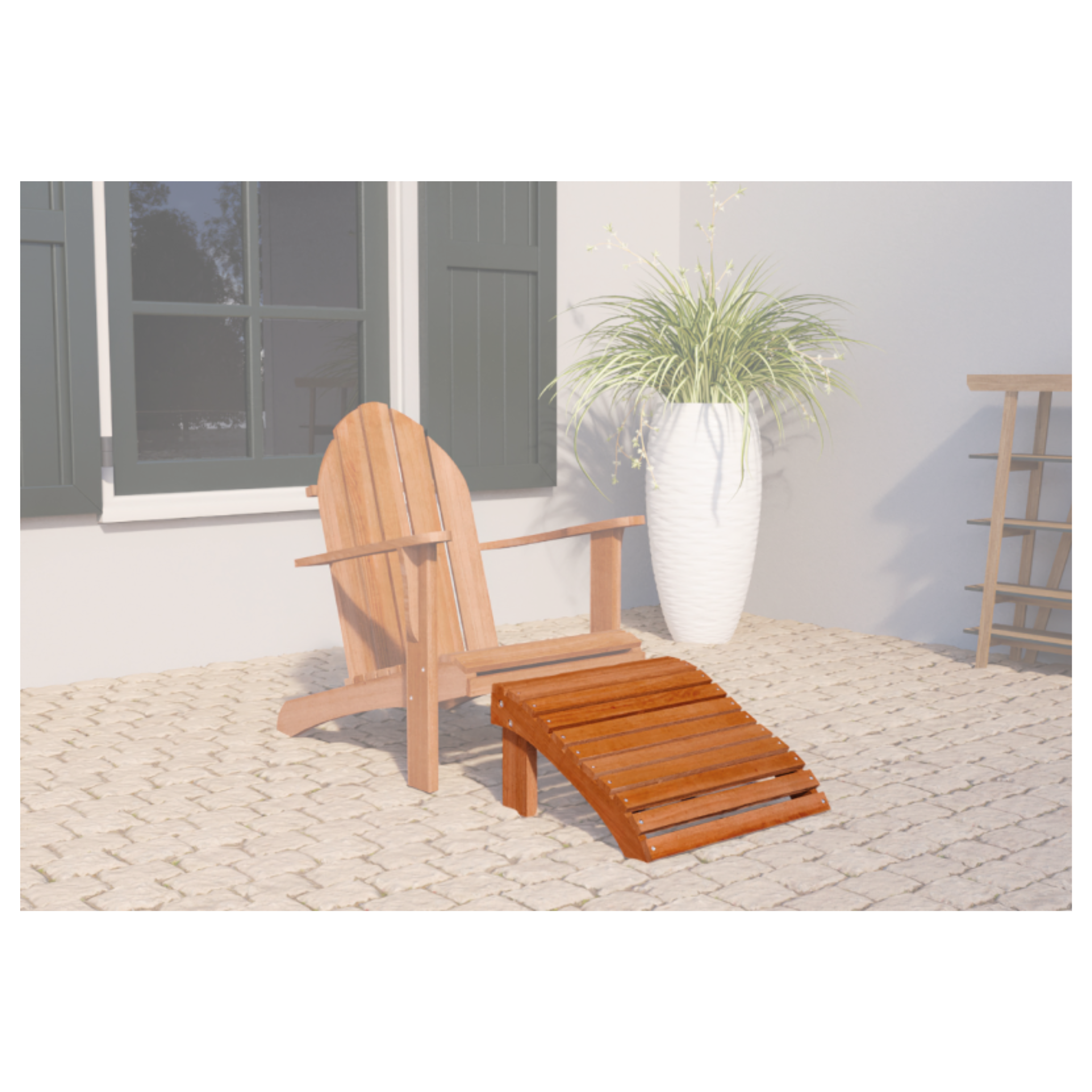 Hardhouten voetenbankje Relax - behorend bij stoel Relax