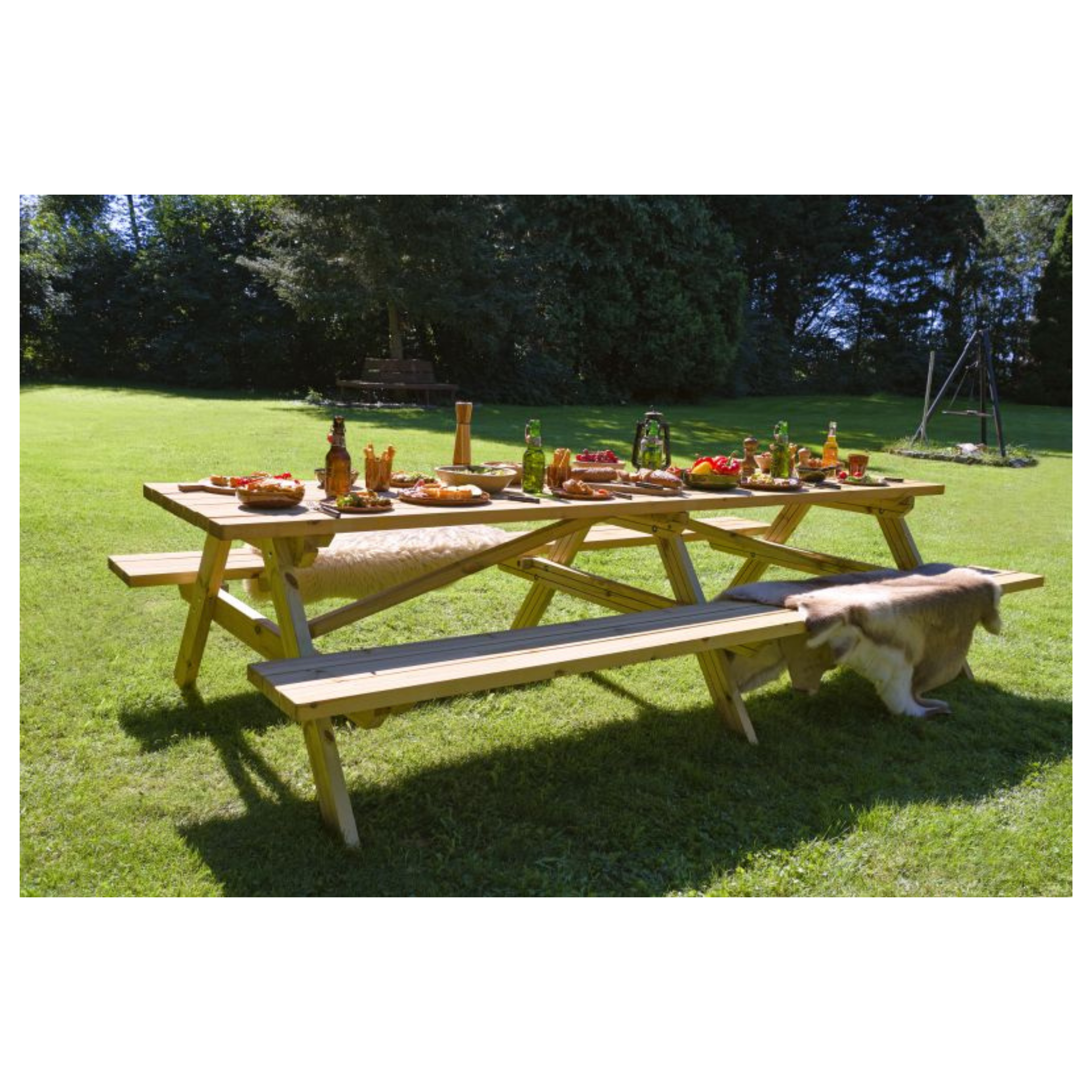 Picknicktafel Superieur 300 cm vuren gedroogd, groen geïmpregneerd