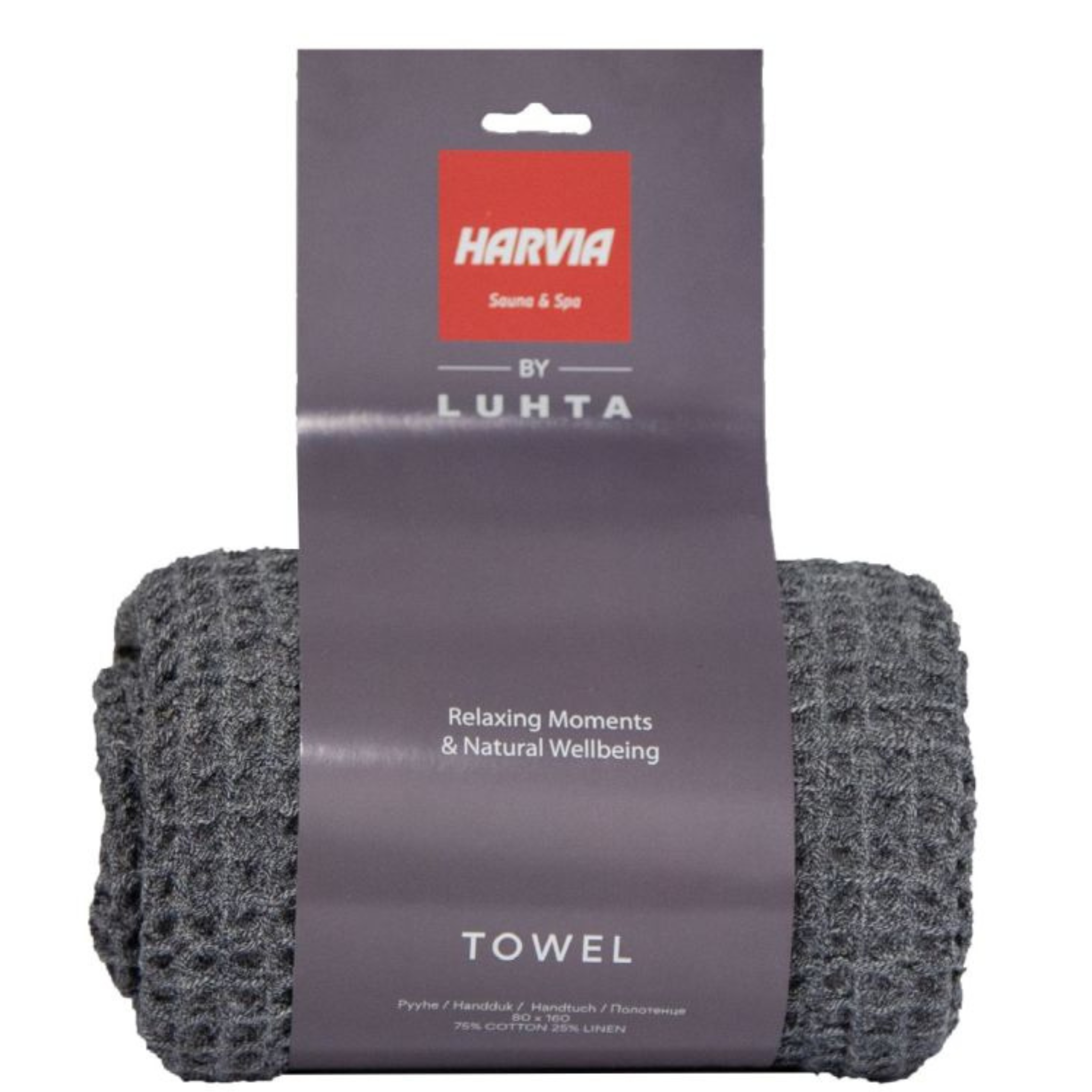 Sauna accessoire Harvia door Luhta handdoek 80,0 x 160 cm grijs