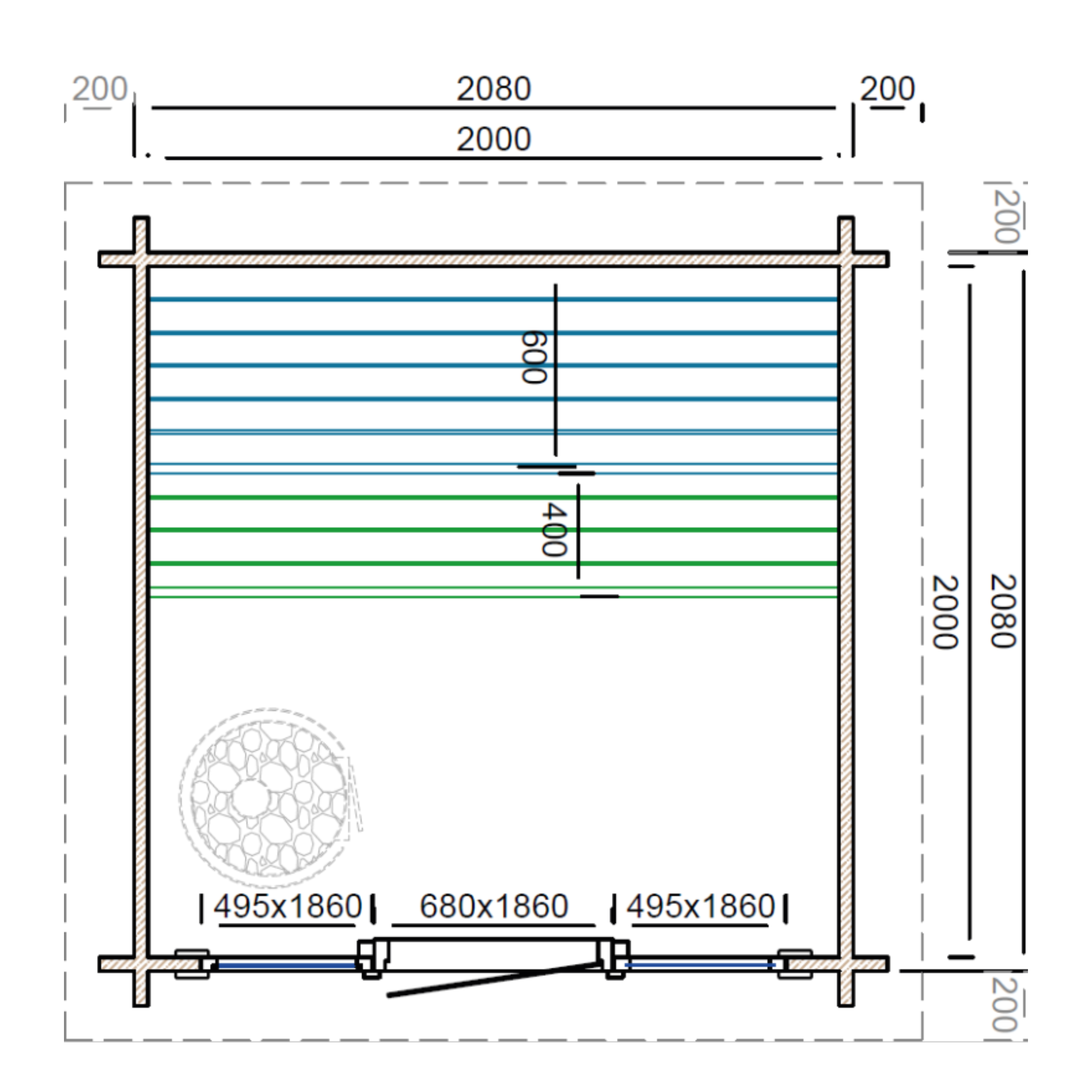 Sauna huis Tampere XXS  40 mm  onbehandeld