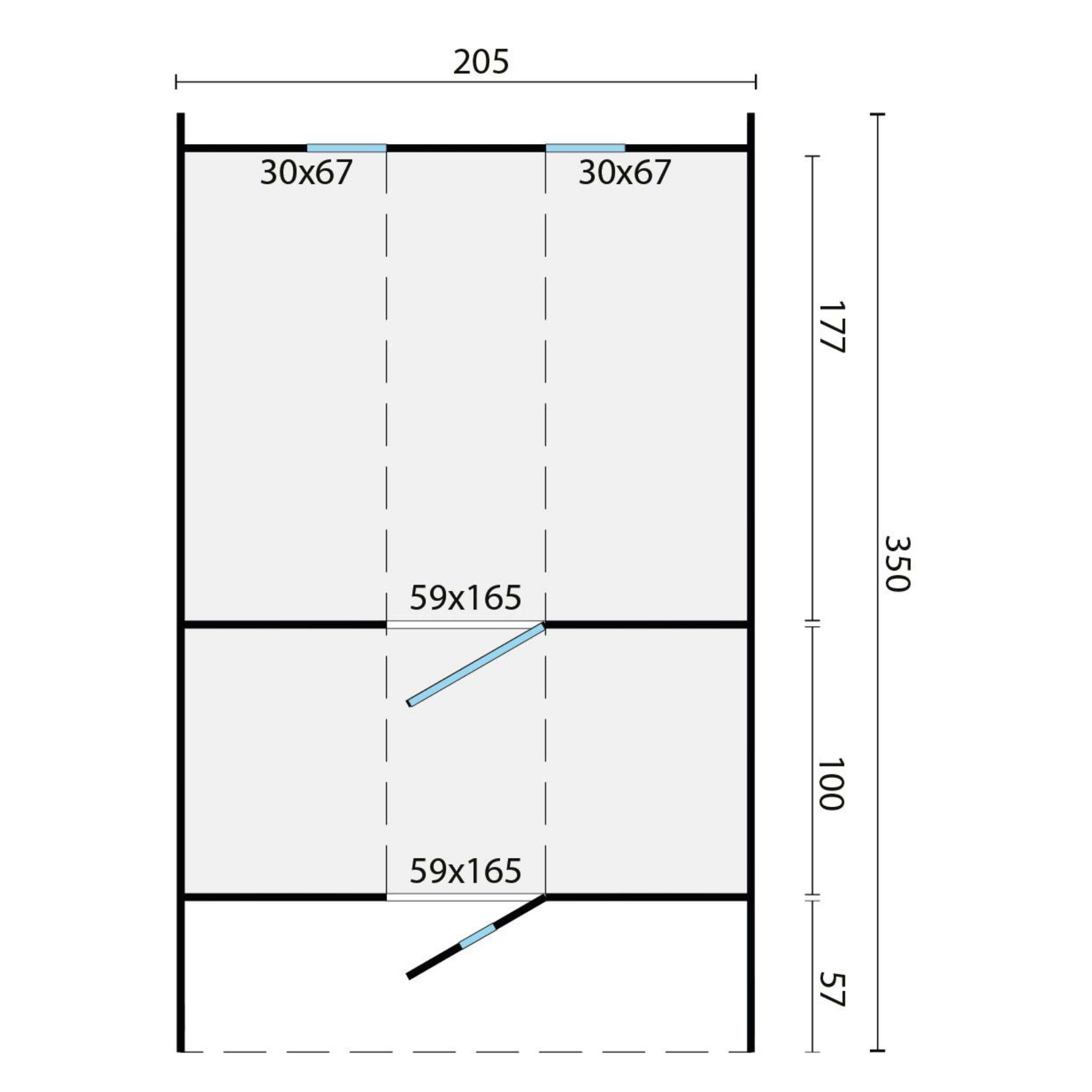 Saunabarrel Ø205 x 350 cm 38 mm onbehandeld vuren
