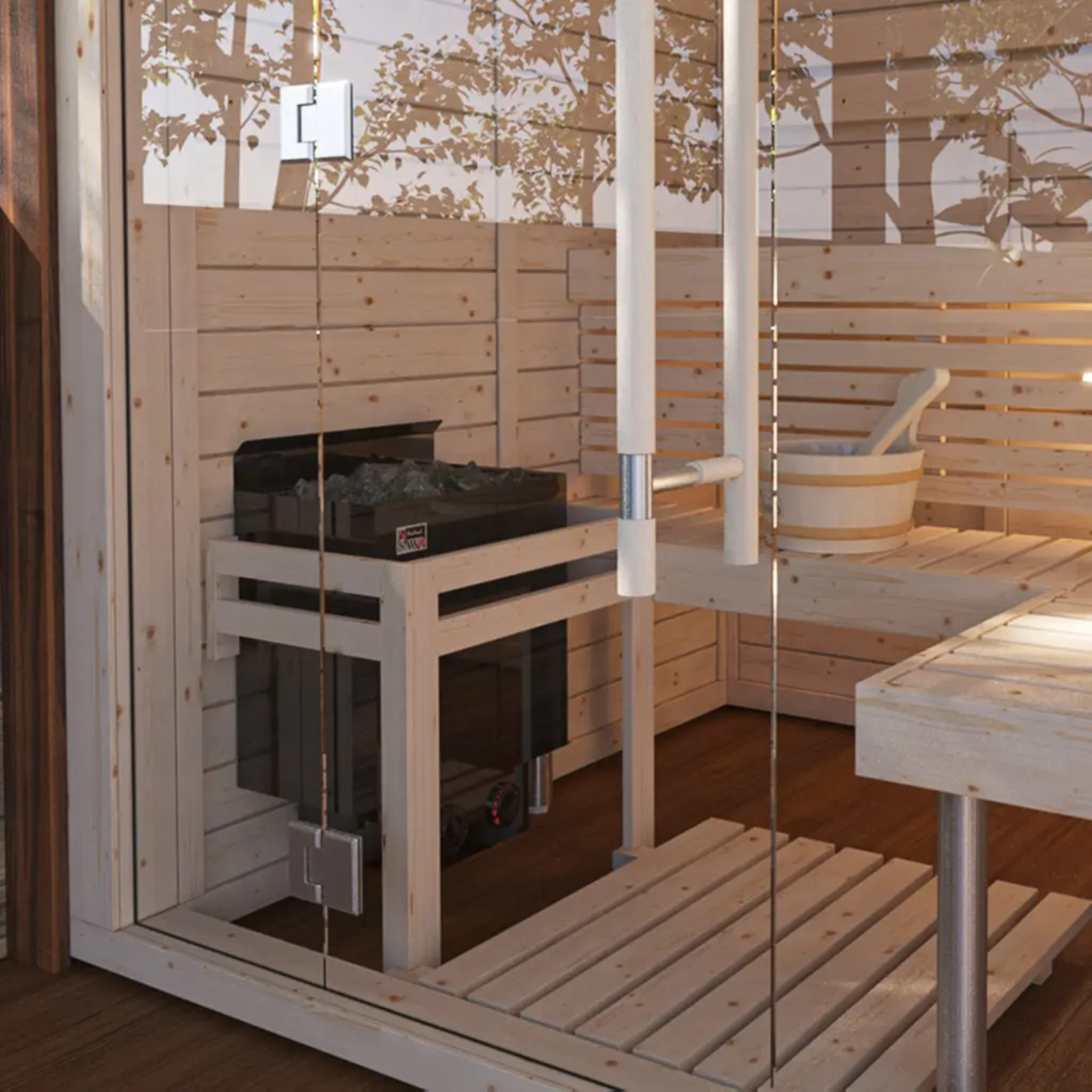 Saunakachel Nordex Zwart 9.0 kW int. Besturing