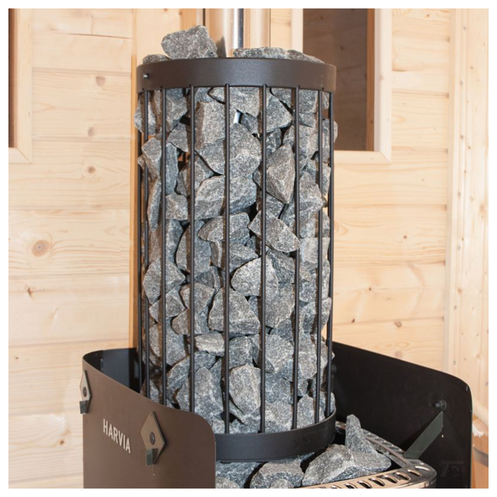 Steenkorf voor houtkachel incl. stenen