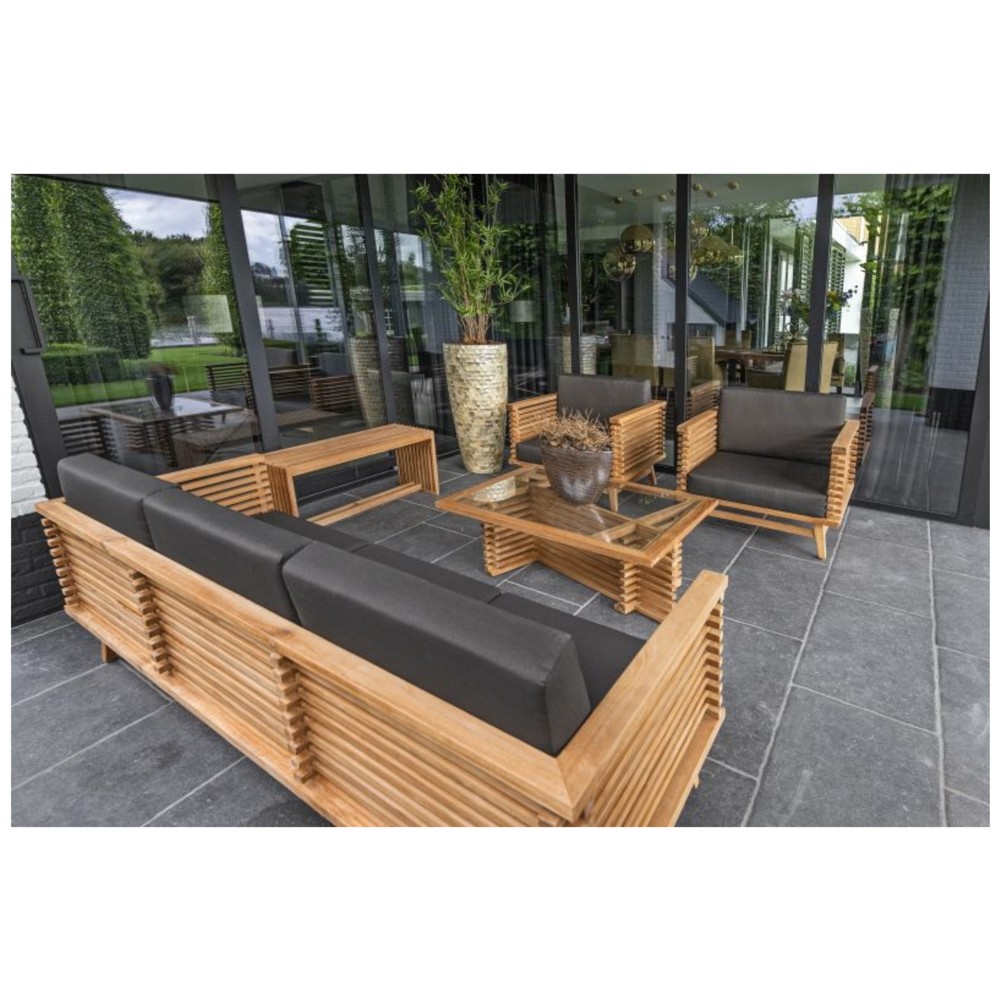 Teak loungeset Riverside fauteuil incl. kussens