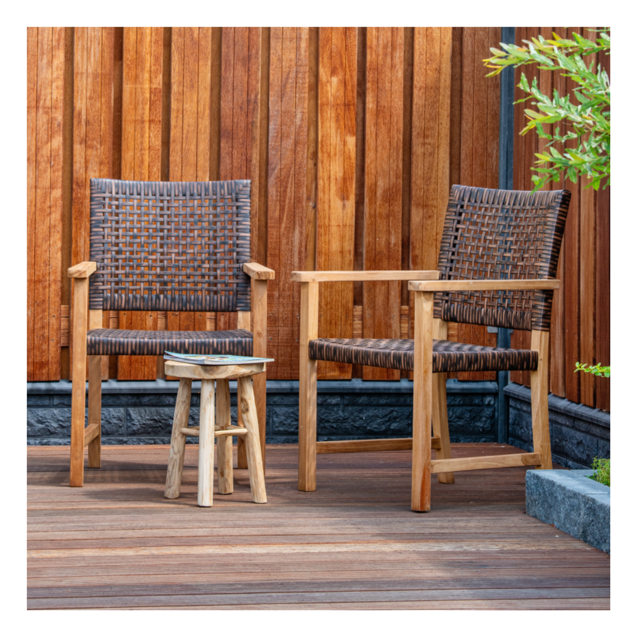 Teak tuinstoel Madiun (set van 2 stoelen)