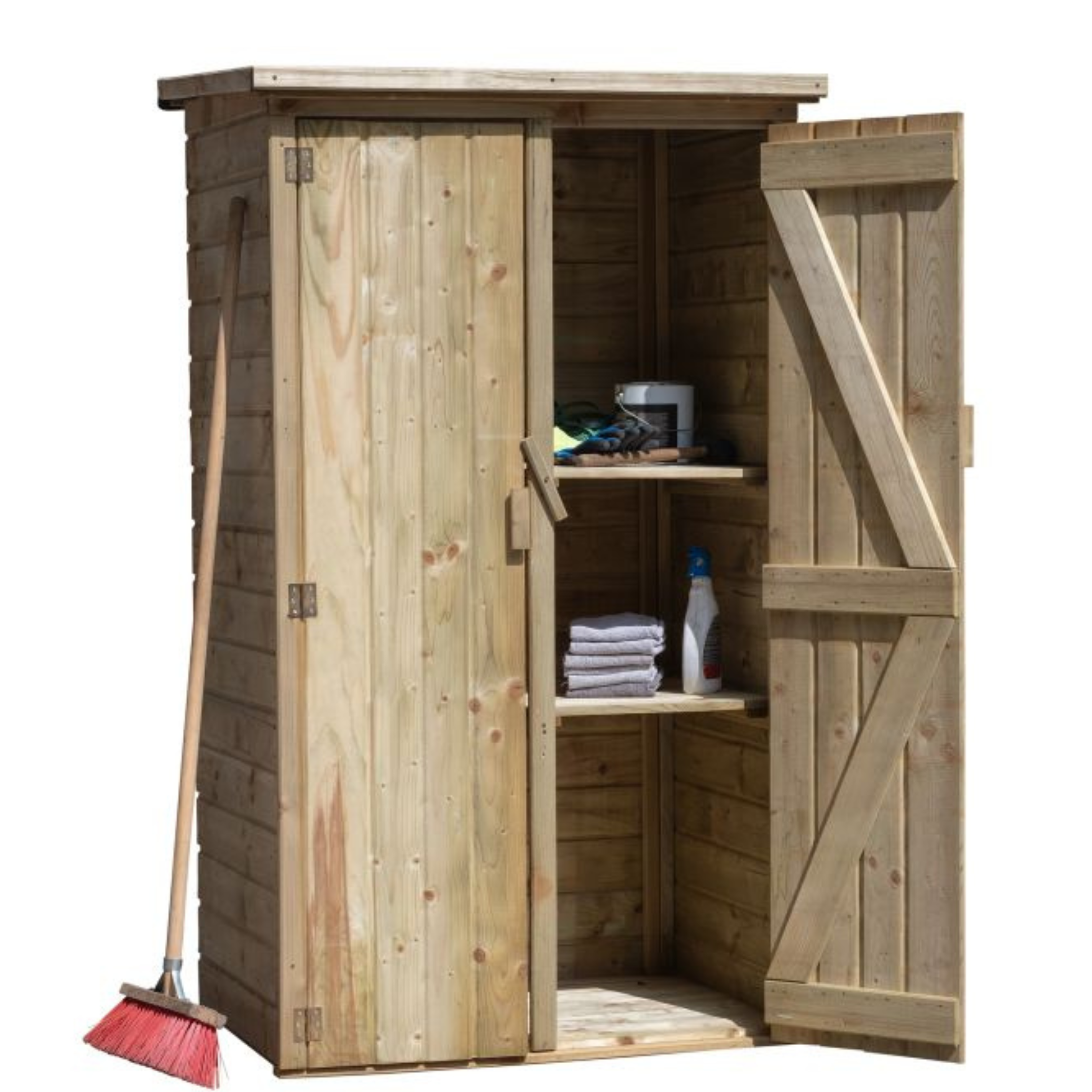 Tuinkast Vaals vuren groen geïmpregneerd incl. dakleer