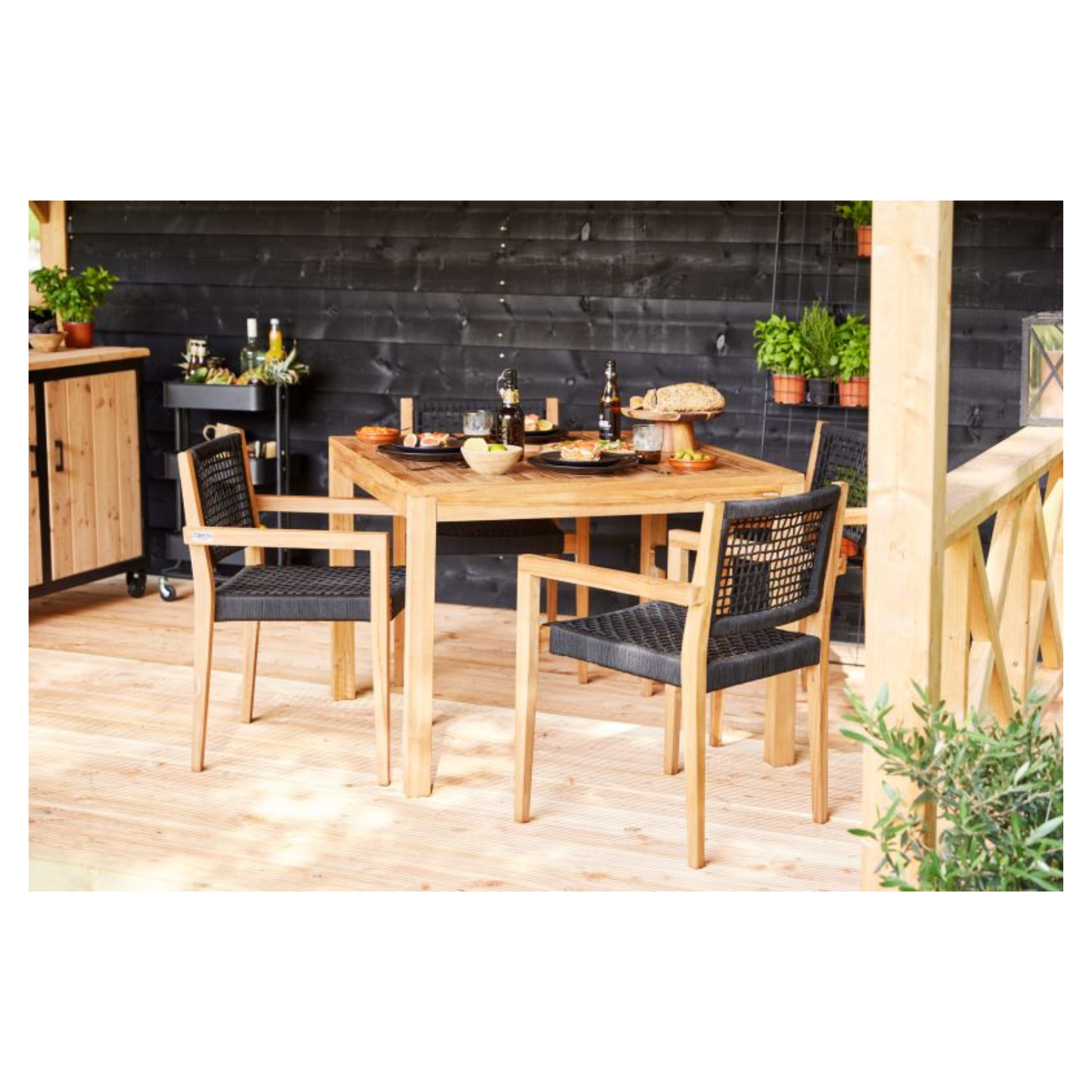 Tuintafel teak 100 x 100 cm