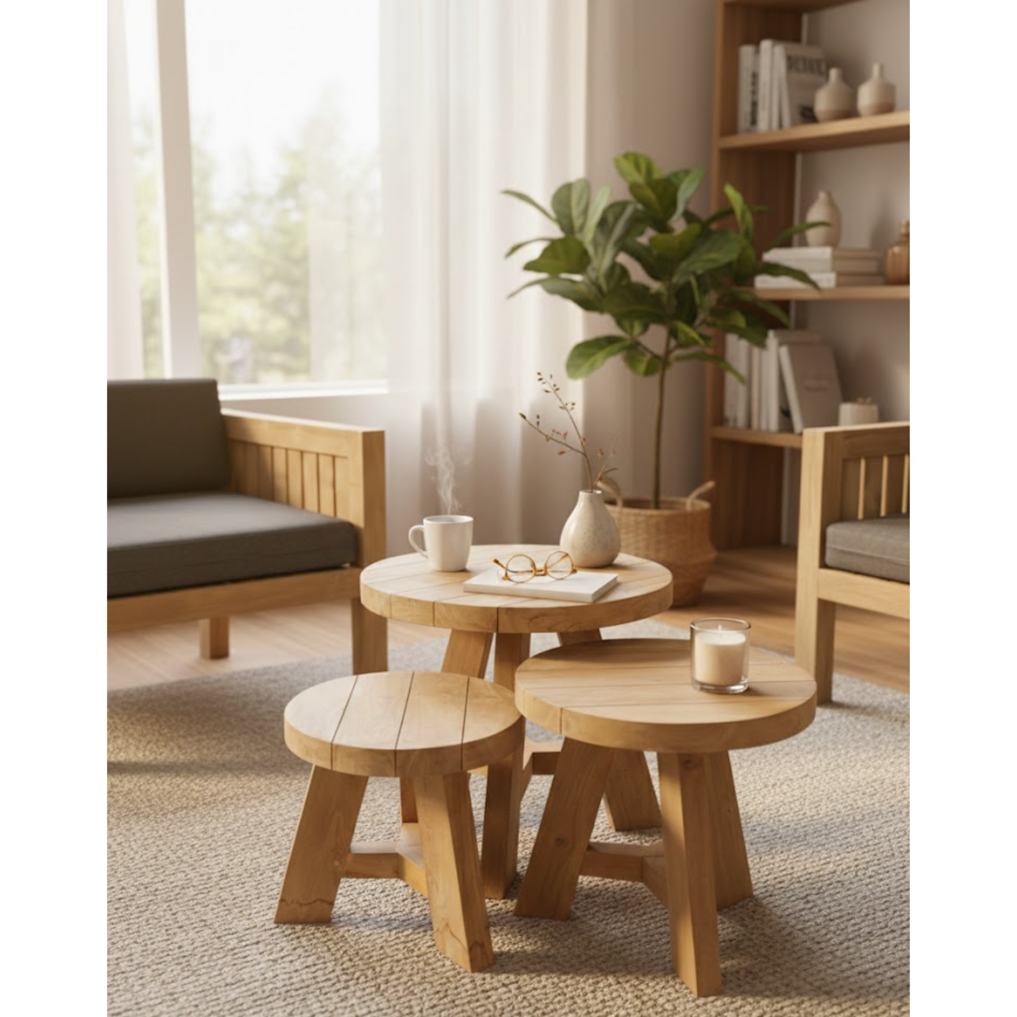 Coffee Tafelset Kaki 3 stuks