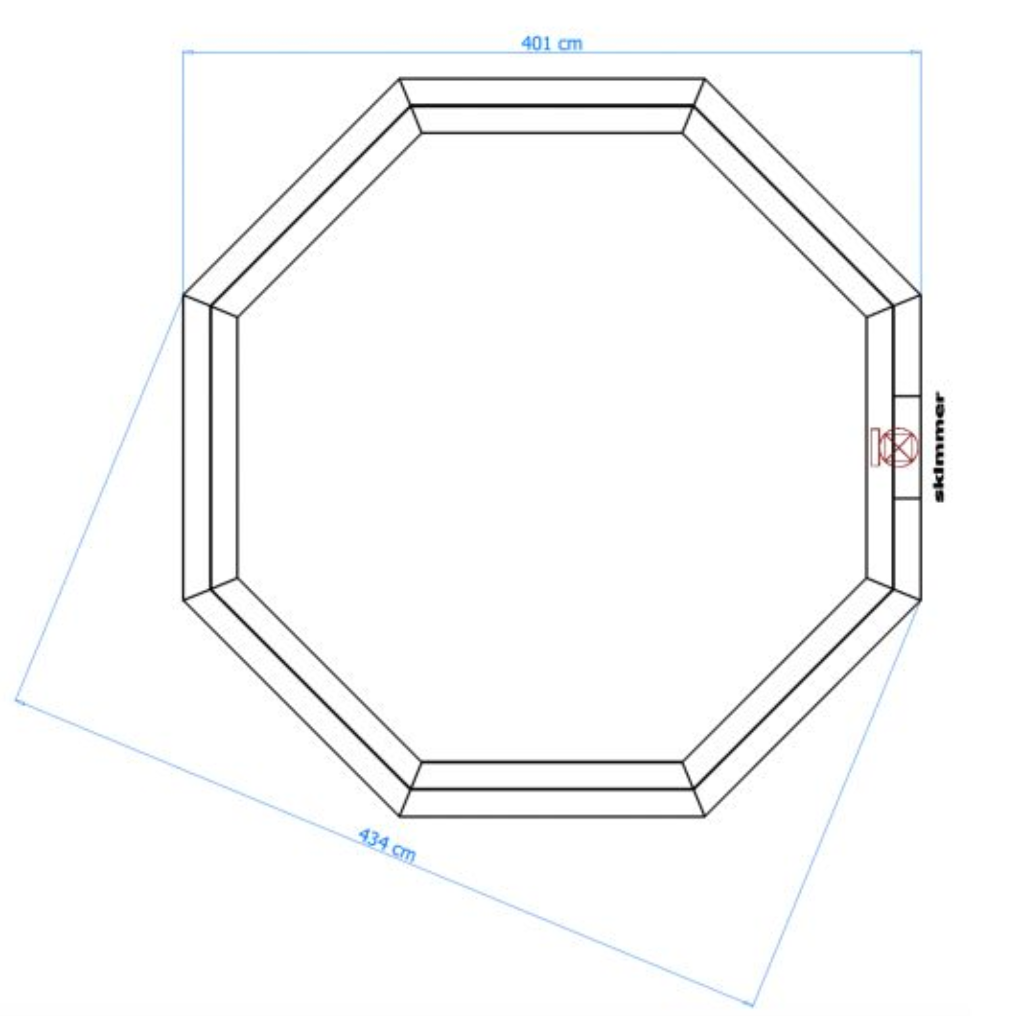 Luxe houten zwembad Cabana Beach 434 x 401 x 116 cm