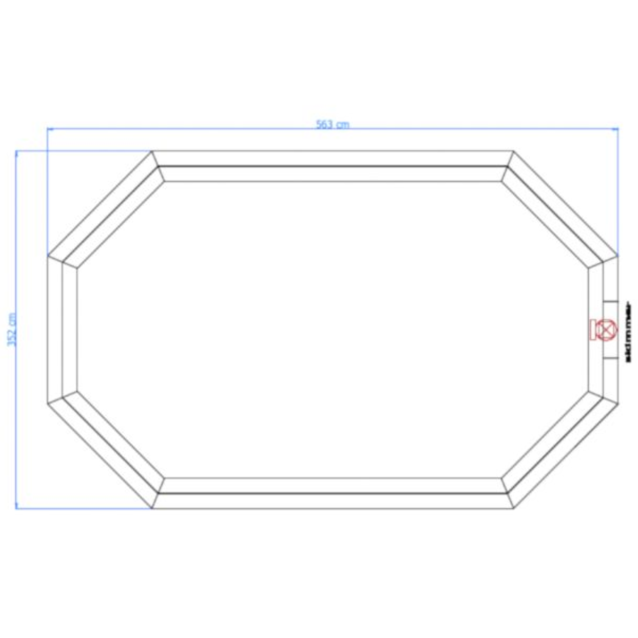 Luxe houten zwembad Daaibooi Beach 563 x 352 x 124 cm