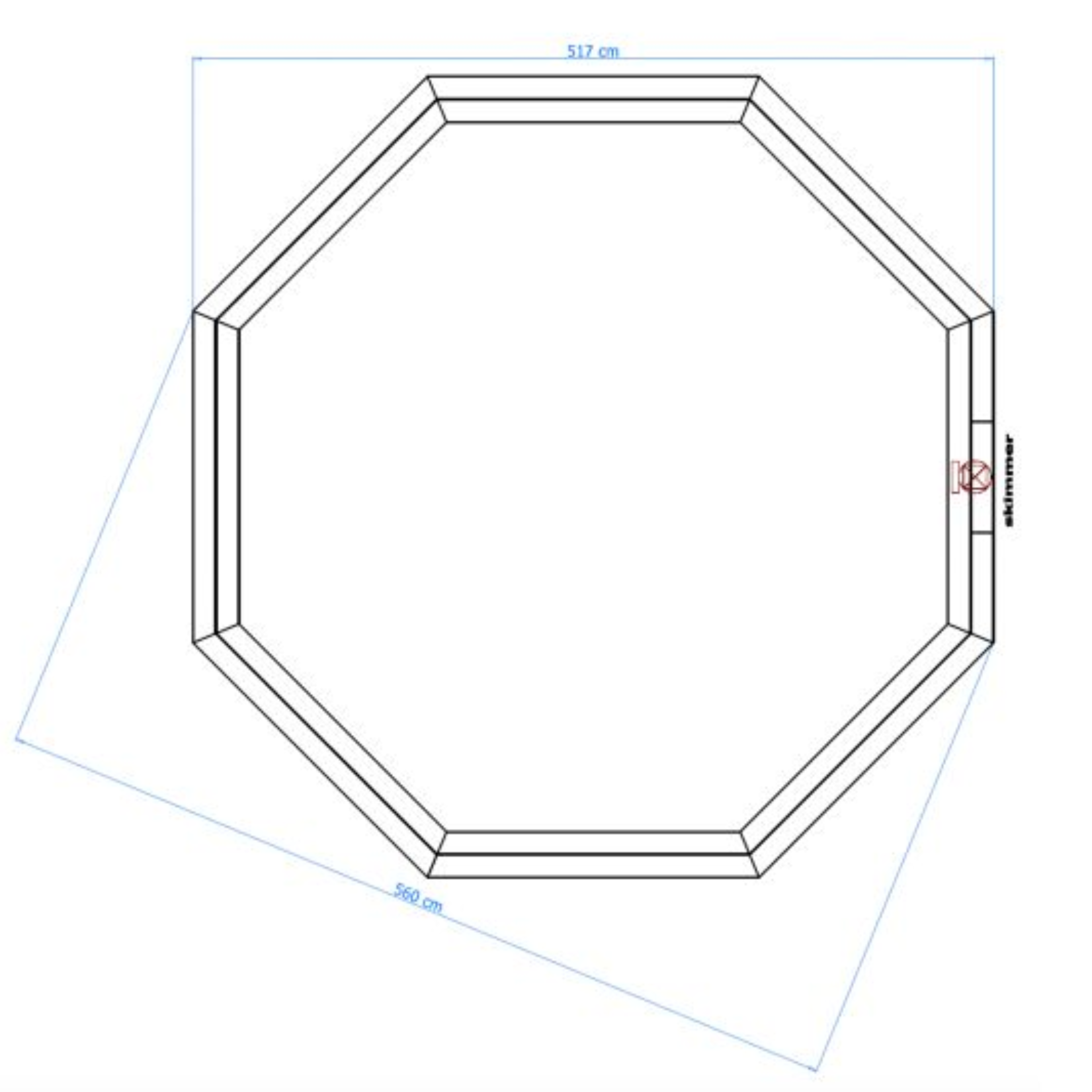 Luxe houten zwembad Kokomo Beach 560 x 517 x 129 cm